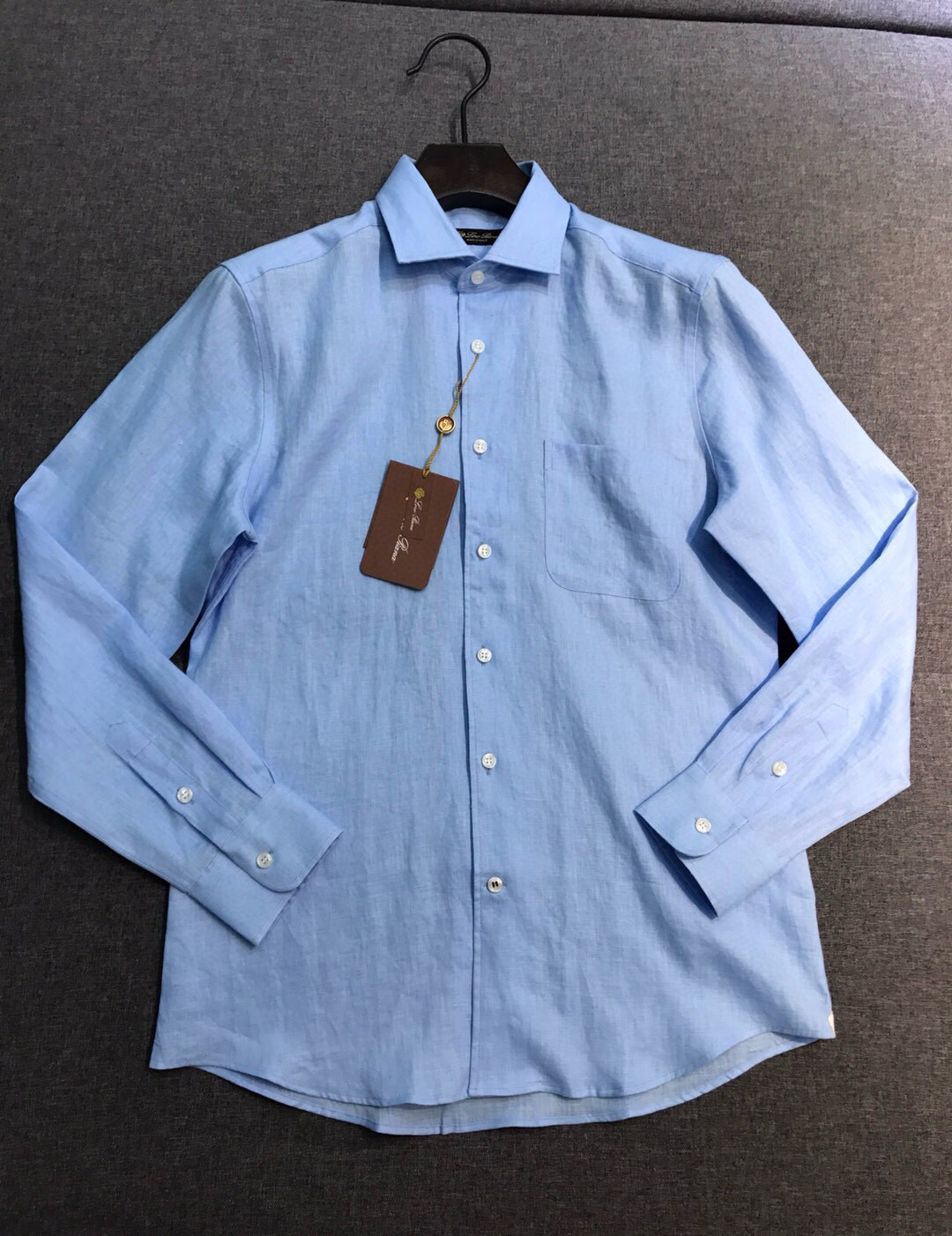 【新品】-Loro piana家族男士高端时装款老钱风纯亚麻长袖衬衫，贸易公司渠道臻品，系出名门，纯正血