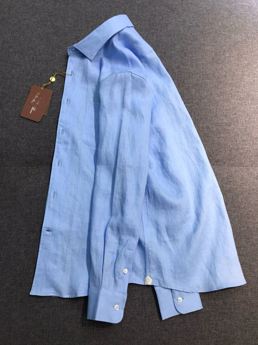 【新品】-Loro piana家族男士高端时装款老钱风纯亚麻长袖衬衫，贸易公司渠道臻品，系出名门，纯正血