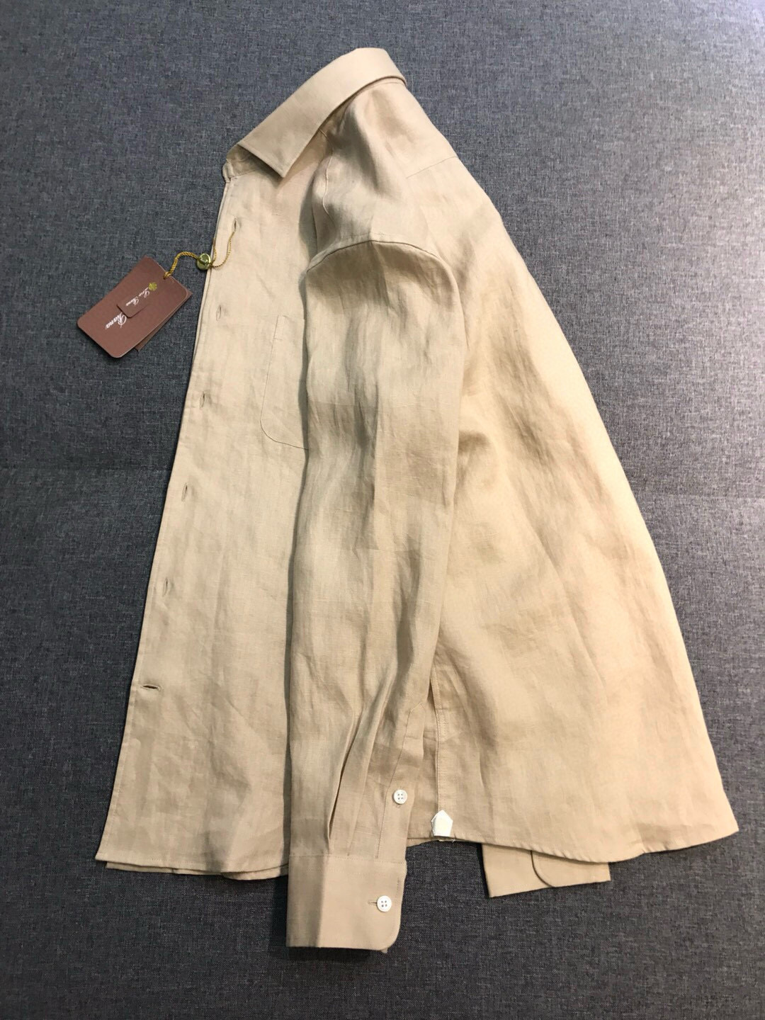 【新品】-Loro piana家族男士高端时装款老钱风纯亚麻长袖衬衫，贸易公司渠道臻品，系出名门，纯正血