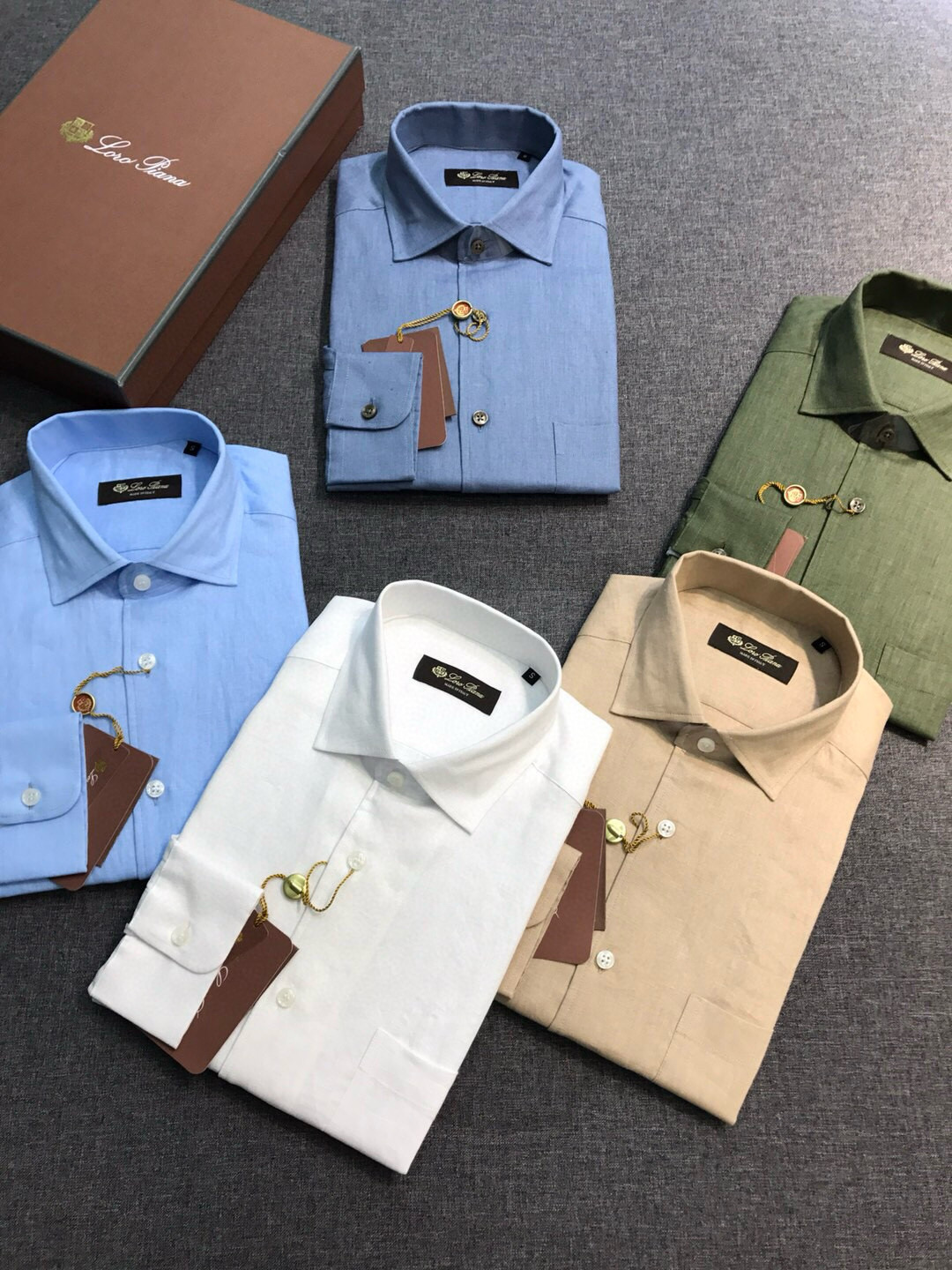 【新品】-Loro piana家族男士高端时装款老钱风纯亚麻长袖衬衫，贸易公司渠道臻品，系出名门，纯正血