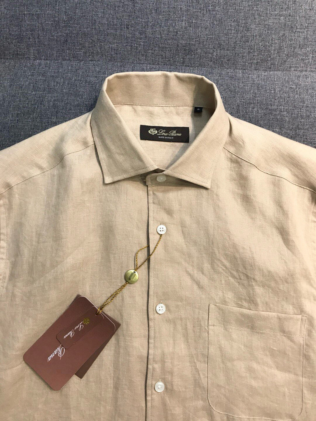 【新品】-Loro piana家族男士高端时装款老钱风纯亚麻长袖衬衫，贸易公司渠道臻品，系出名门，纯正血