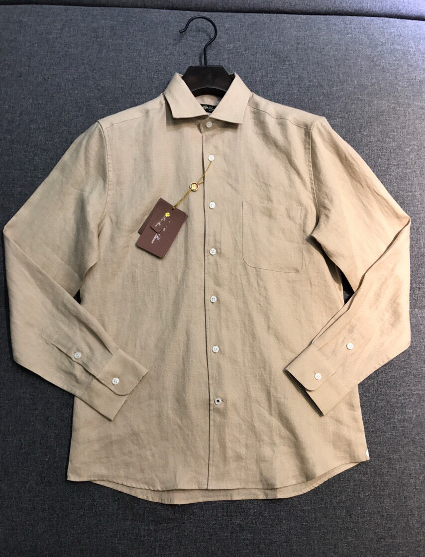 【新品】-Loro piana家族男士高端时装款老钱风纯亚麻长袖衬衫，贸易公司渠道臻品，系出名门，纯正血