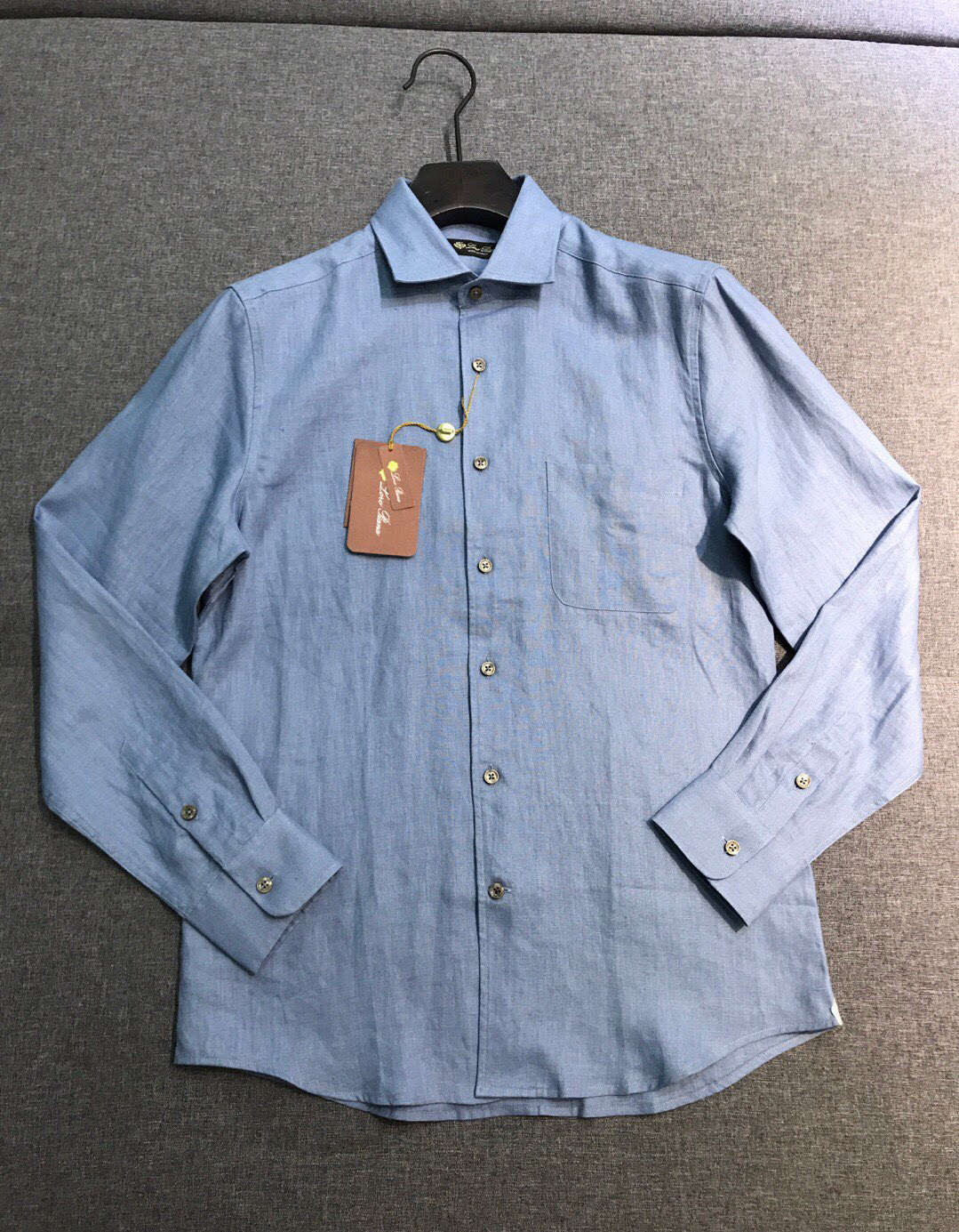 【新品】-Loro piana家族男士高端时装款老钱风纯亚麻长袖衬衫，贸易公司渠道臻品，系出名门，纯正血
