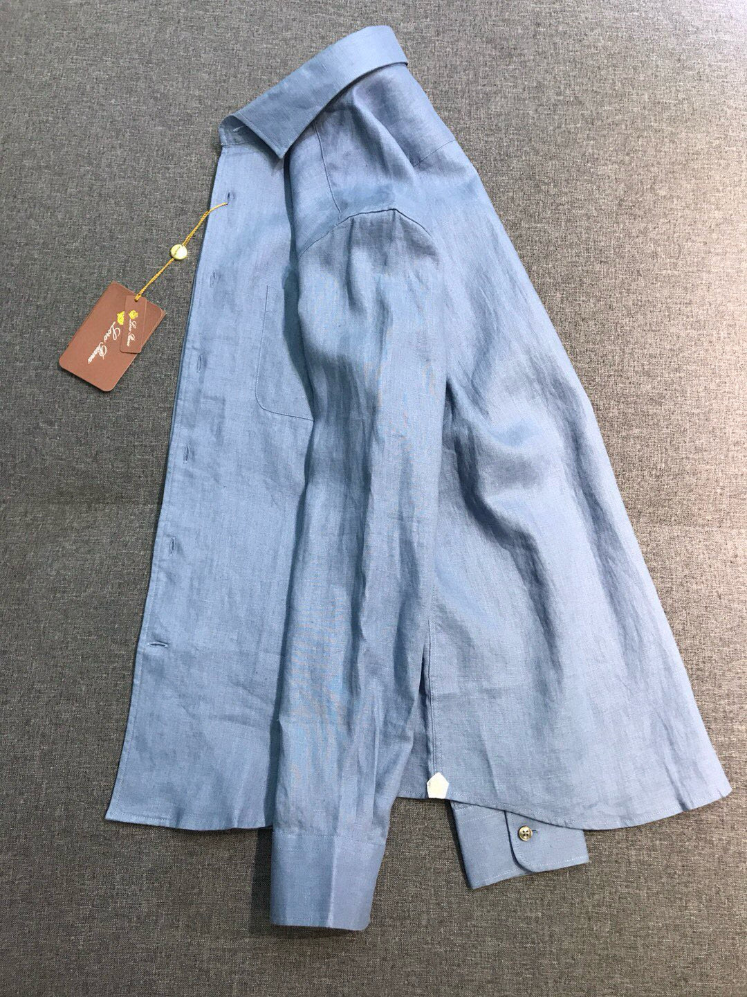 【新品】-Loro piana家族男士高端时装款老钱风纯亚麻长袖衬衫，贸易公司渠道臻品，系出名门，纯正血