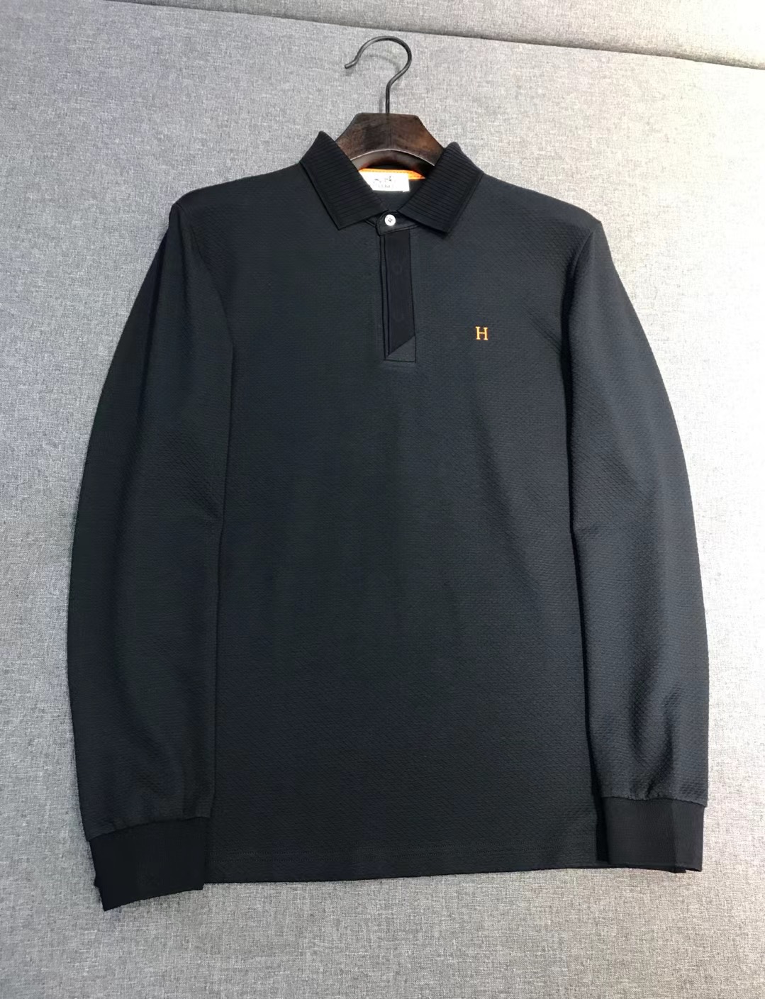 Hermes Men's Wool Blend Long Sleeve Polo Shirt - Business Casual 4 i1760629666992 4240 0 2