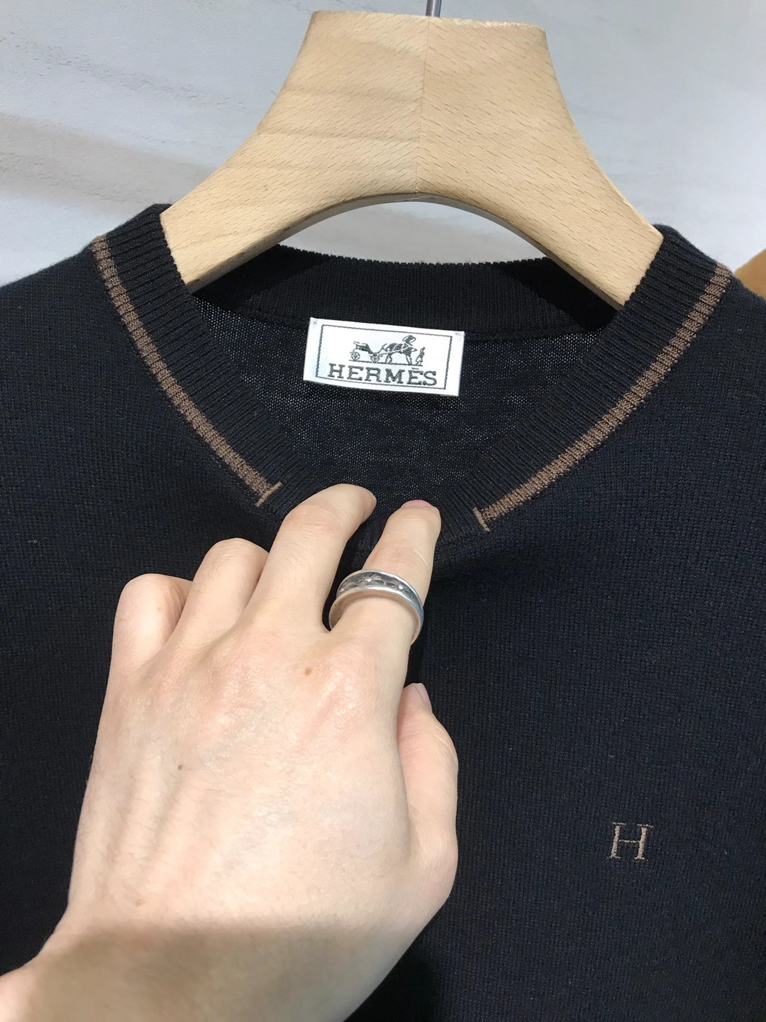 【新品】H/橙色帝国男士高端美利奴羊毛圆领毛衣，贸易公司渠道臻品，上海恒隆订单，25年F/W秋冬新品，高