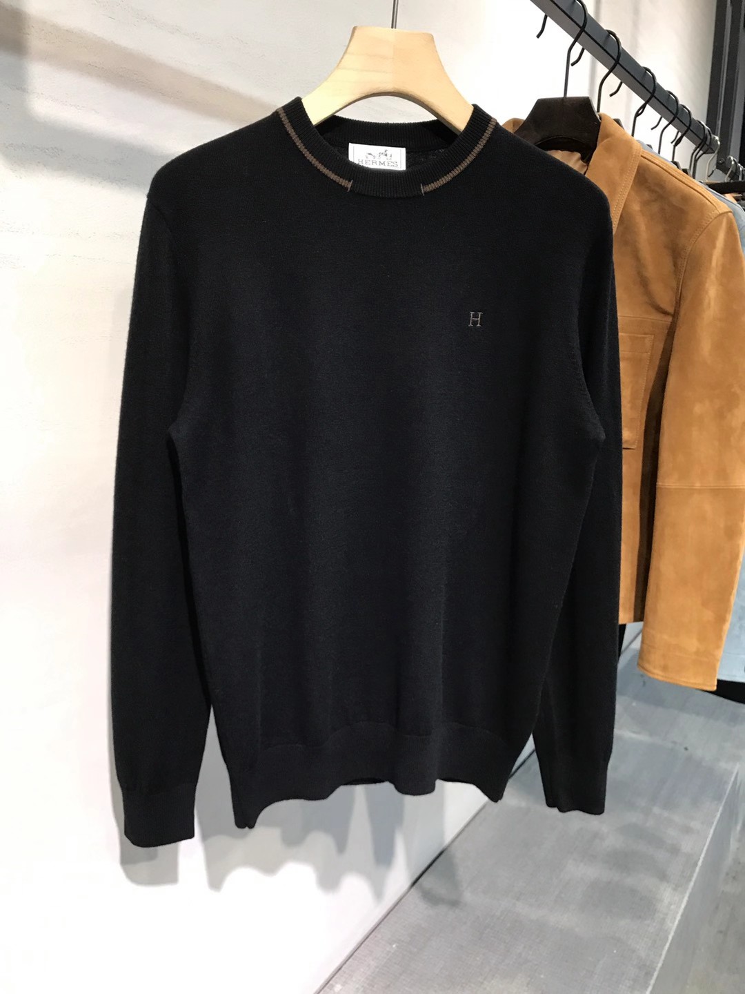 【新品】H/橙色帝国男士高端美利奴羊毛圆领毛衣，贸易公司渠道臻品，上海恒隆订单，25年F/W秋冬新品，高