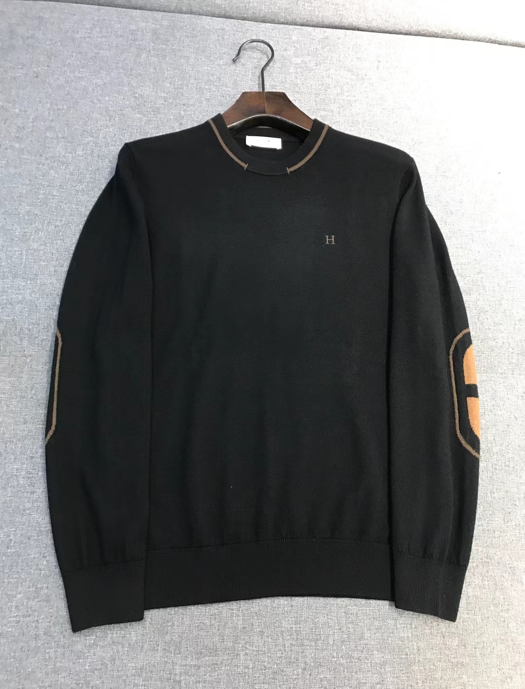 【新品】H/橙色帝国男士高端美利奴羊毛圆领毛衣，贸易公司渠道臻品，上海恒隆订单，25年F/W秋冬新品，高