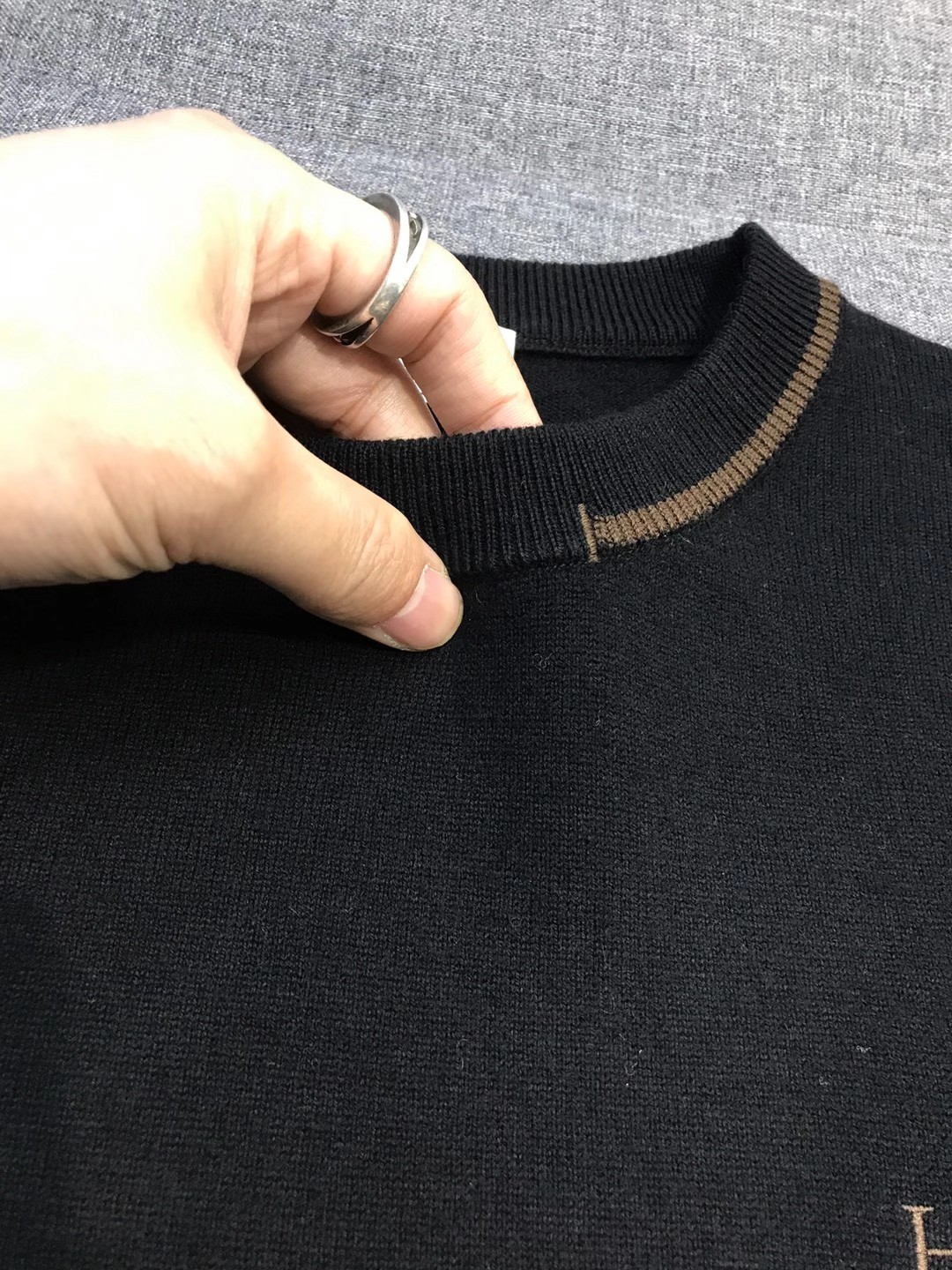 【新品】H/橙色帝国男士高端美利奴羊毛圆领毛衣，贸易公司渠道臻品，上海恒隆订单，25年F/W秋冬新品，高