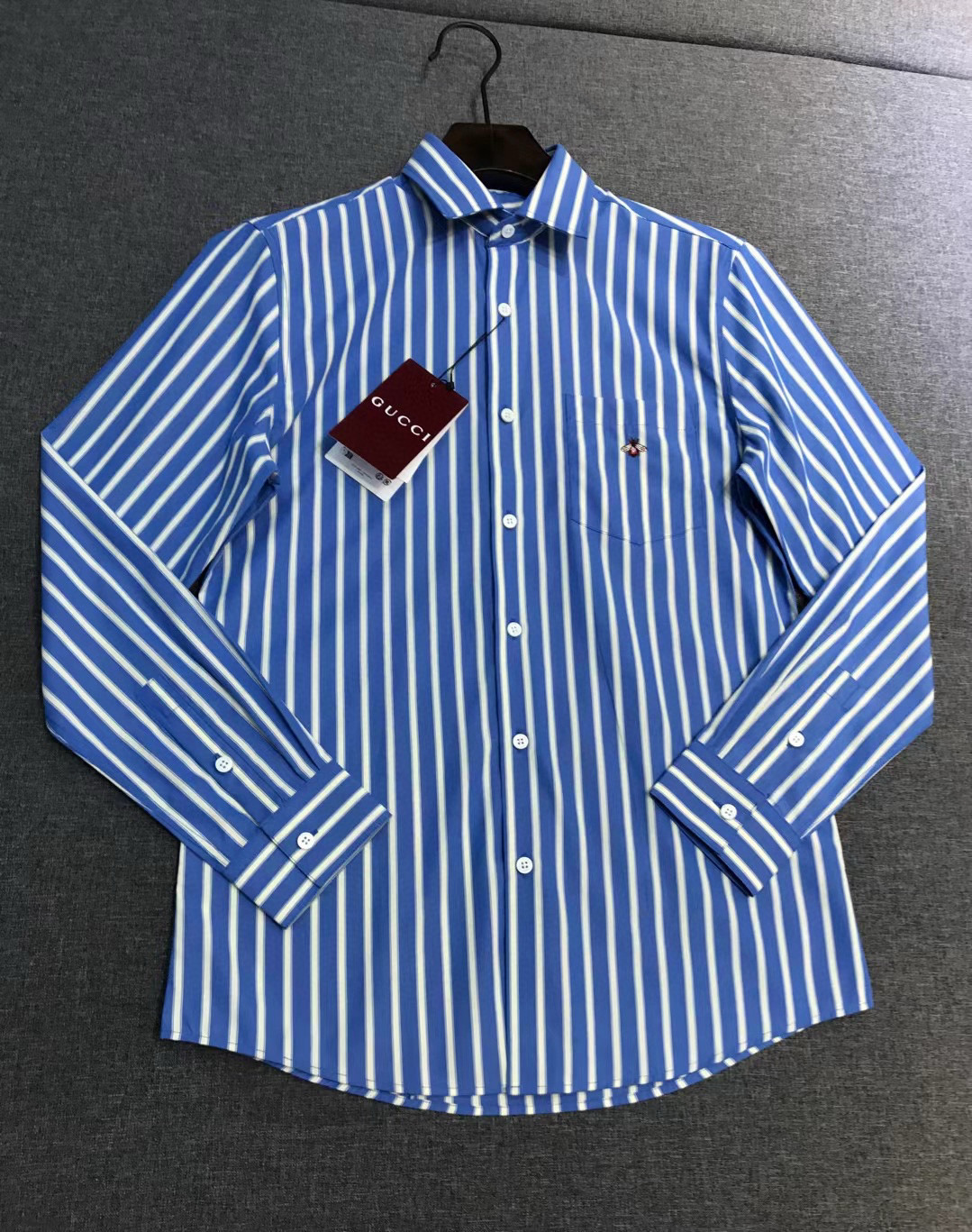 【新品】-Gu家族男士高端时装款条纹长袖衬衫，香港洋行渠道货，26年早春新品，经典明星级单品，广告画册形