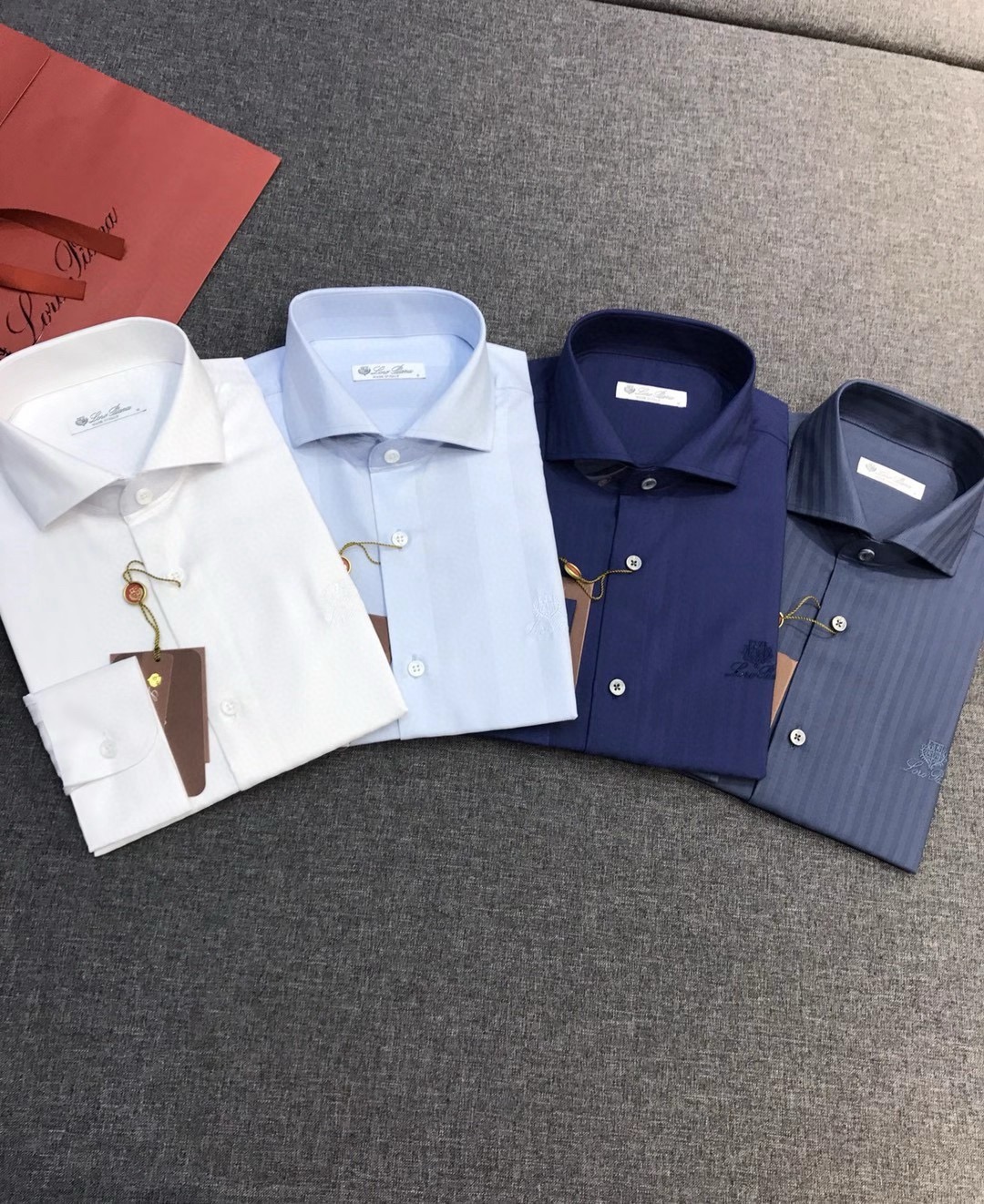 【新品】Loro Piana男士高端商务休闲提花长袖衬衫，贸易公司渠道臻品，系出名门，纯正血统品质，26