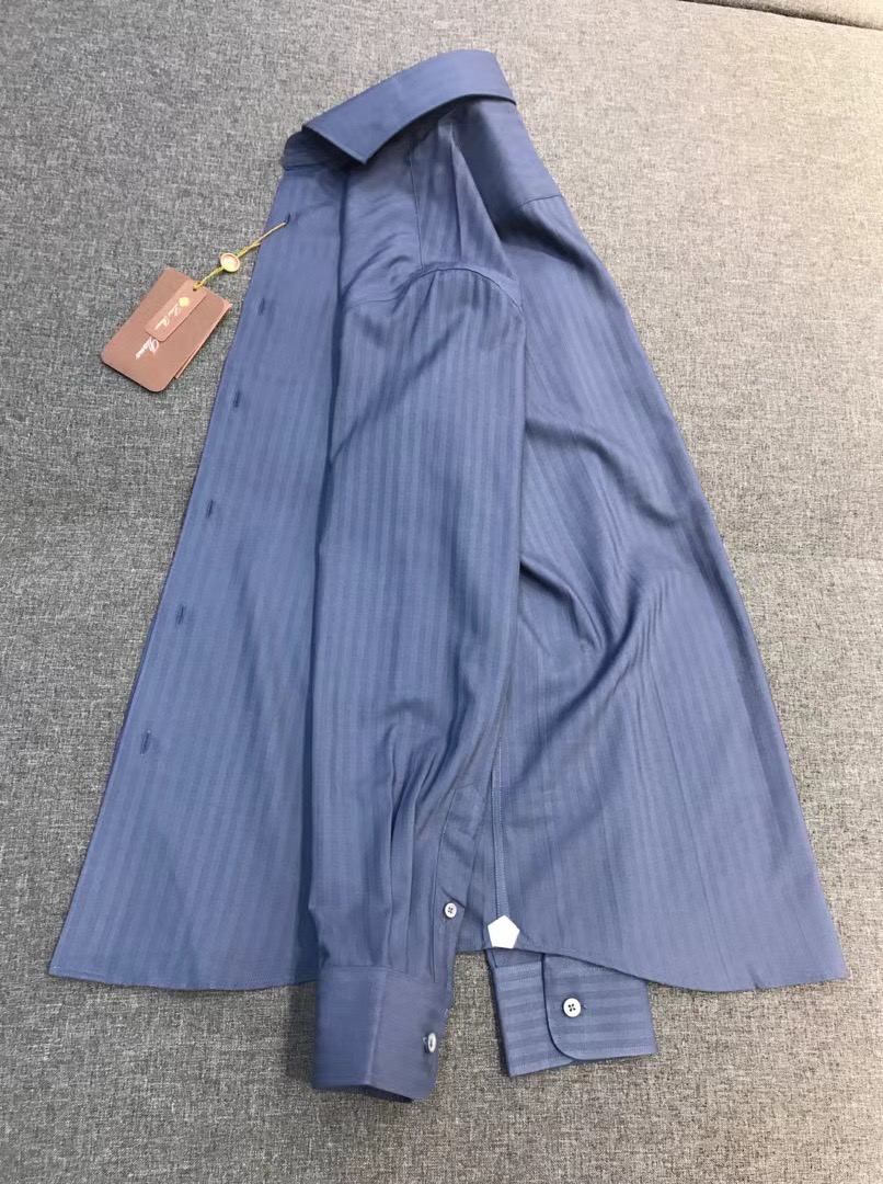 【新品】-Loro Piana男士高端商务休闲提花长袖衬衫，贸易公司渠道臻品，系出名门，纯正血统品质，2