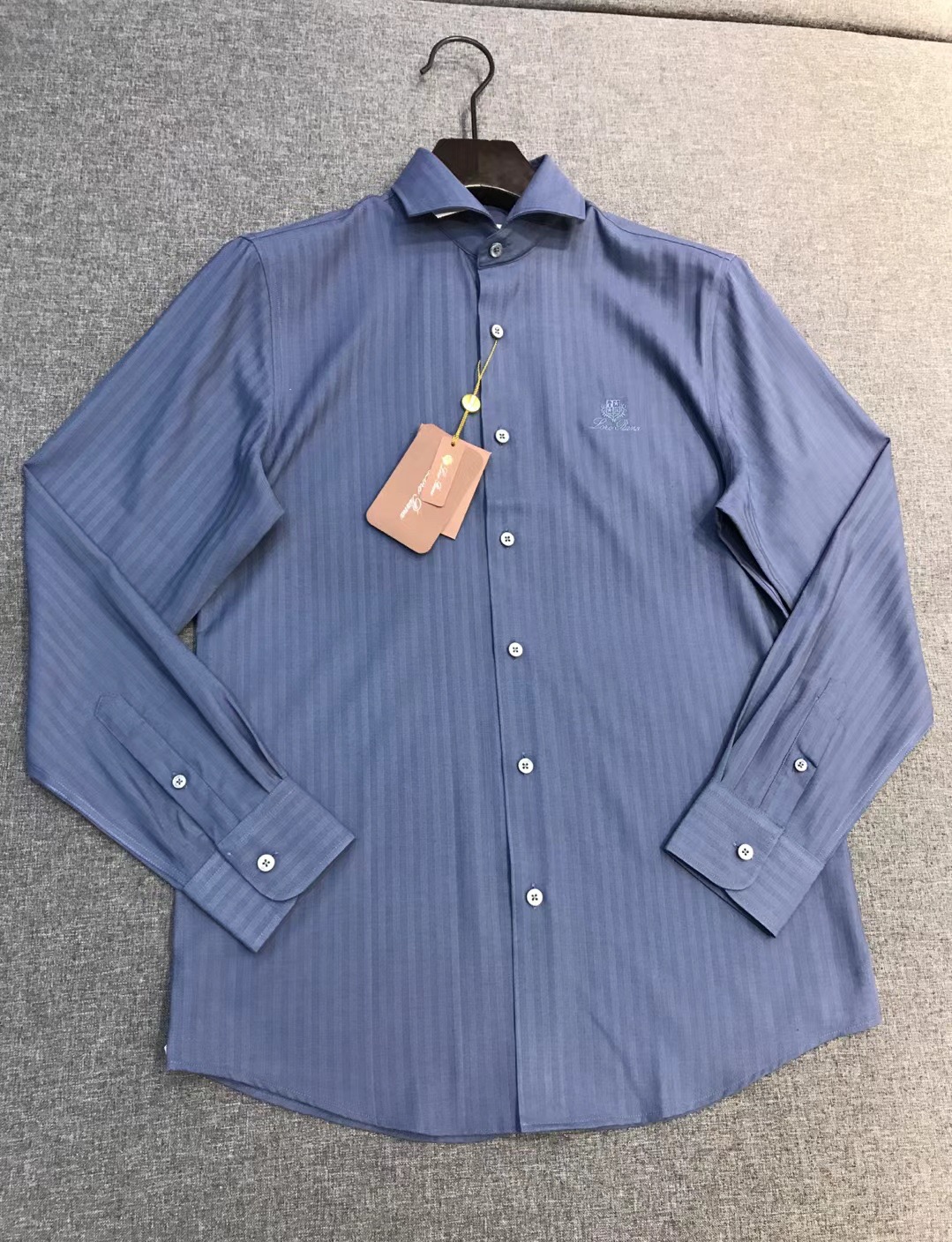 【新品】-Loro Piana男士高端商务休闲提花长袖衬衫，贸易公司渠道臻品，系出名门，纯正血统品质，2