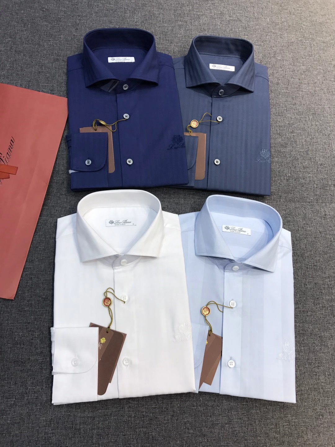 【新品】-Loro Piana男士高端商务休闲提花长袖衬衫，贸易公司渠道臻品，系出名门，纯正血统品质，2