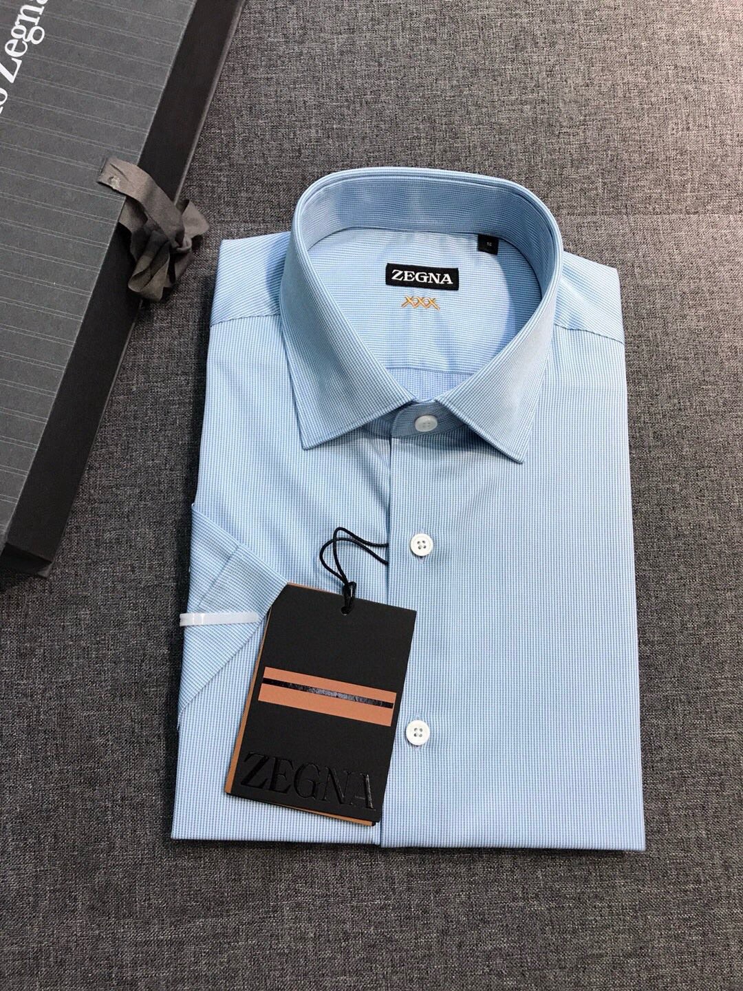 【新品】-EZ家族男士高端商务休闲条纹短袖衬衫，顶级香港洋行货，纯血统品质，原厂代工出品，26年官方新品