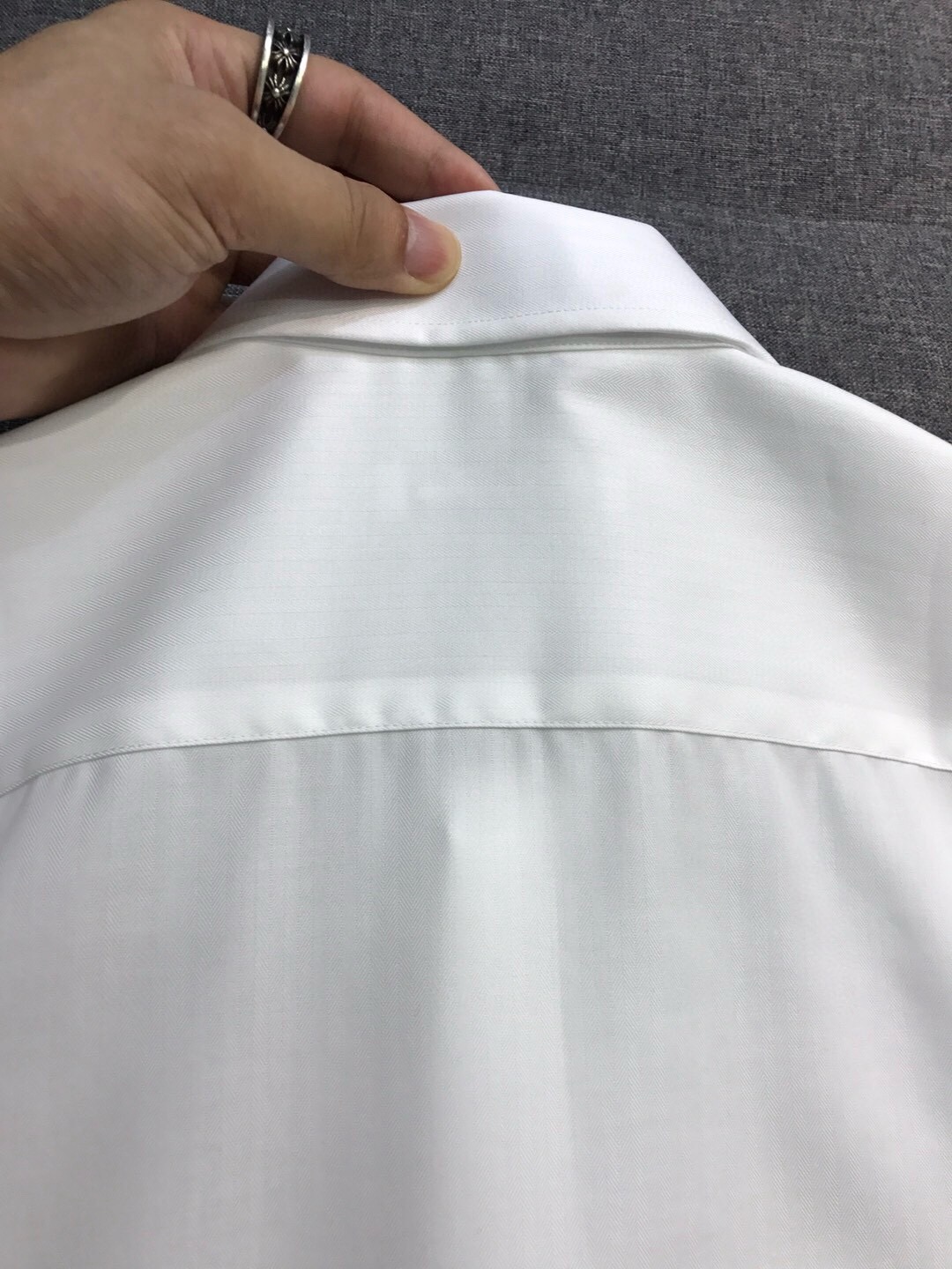 로로피아나 남성 헤링본 자카드 반팔 셔츠 139016 썸네일 이미지