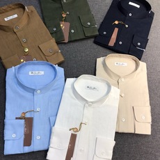 【新品-Loro piana家族男士高端时装款老钱风纯亚麻长袖衬衫,贸易公司渠道臻品,系出名门,纯正血统品质,意大利原产 【新品-Loro piana家族男士高端时装款老钱风纯亚麻长袖衬衫,贸易公司渠道臻品,系出名门,纯正血统品质,意大利原产