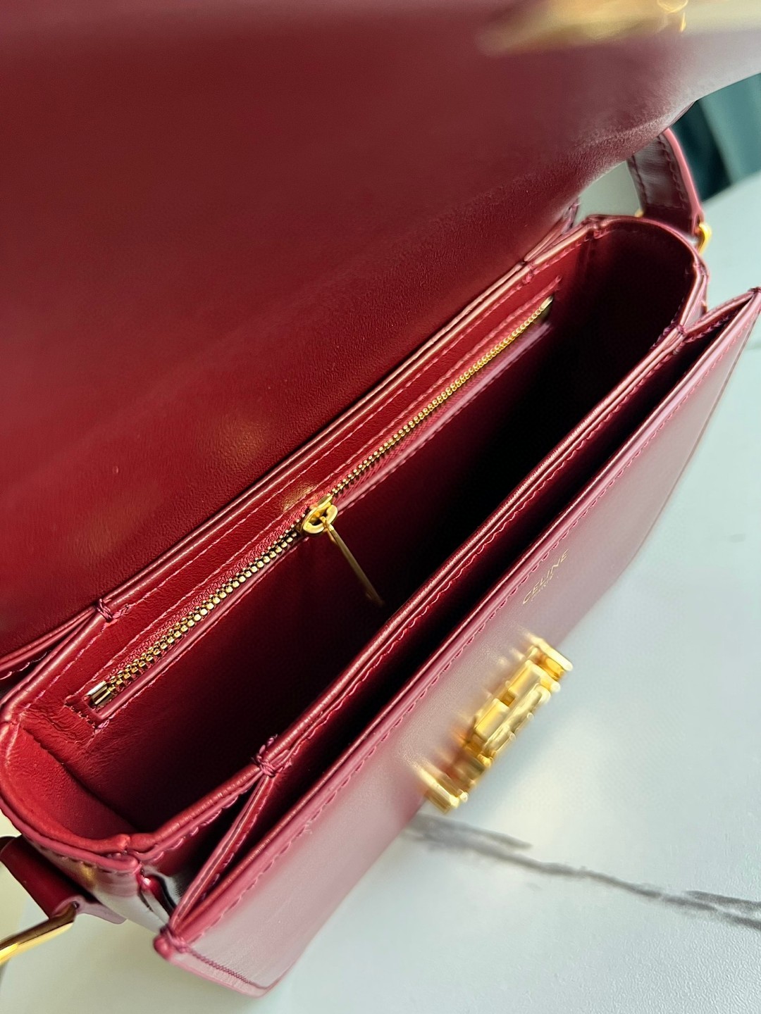 TRIOMPHETeen凯旋门小号尺寸18.5X14X6cm原厂皮全钢五金TRIOMPHE外牛皮羊皮衬里