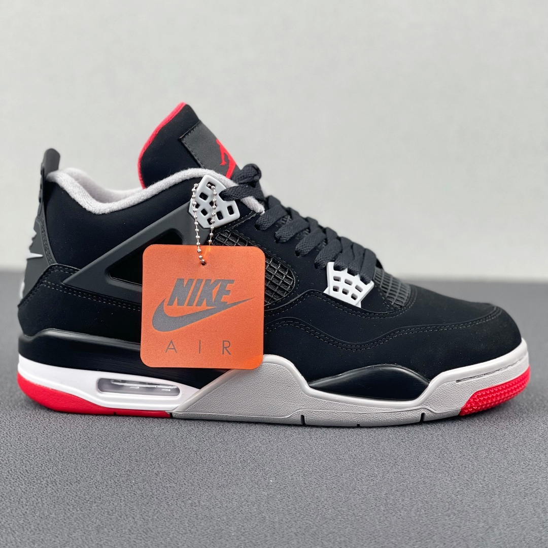 AJ4黑红尺码:40.5-48.5纯原版-AirJordan4BredAJ4黑红公牛19年复刻30849