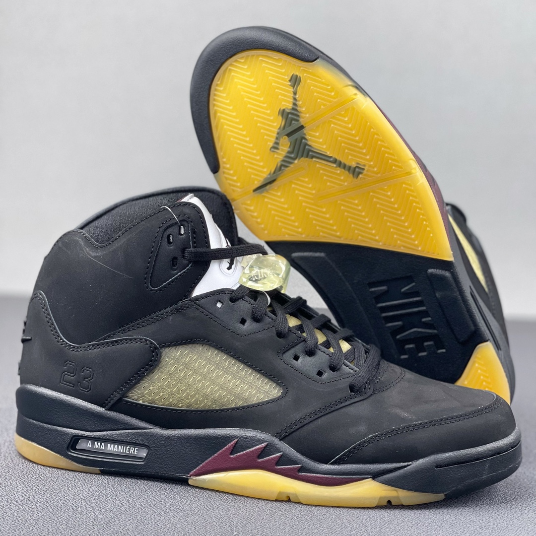 AJ5黑红尺码:40.5-47.5总裁Y3版出品-AMaManiérexAirJordan5“Black