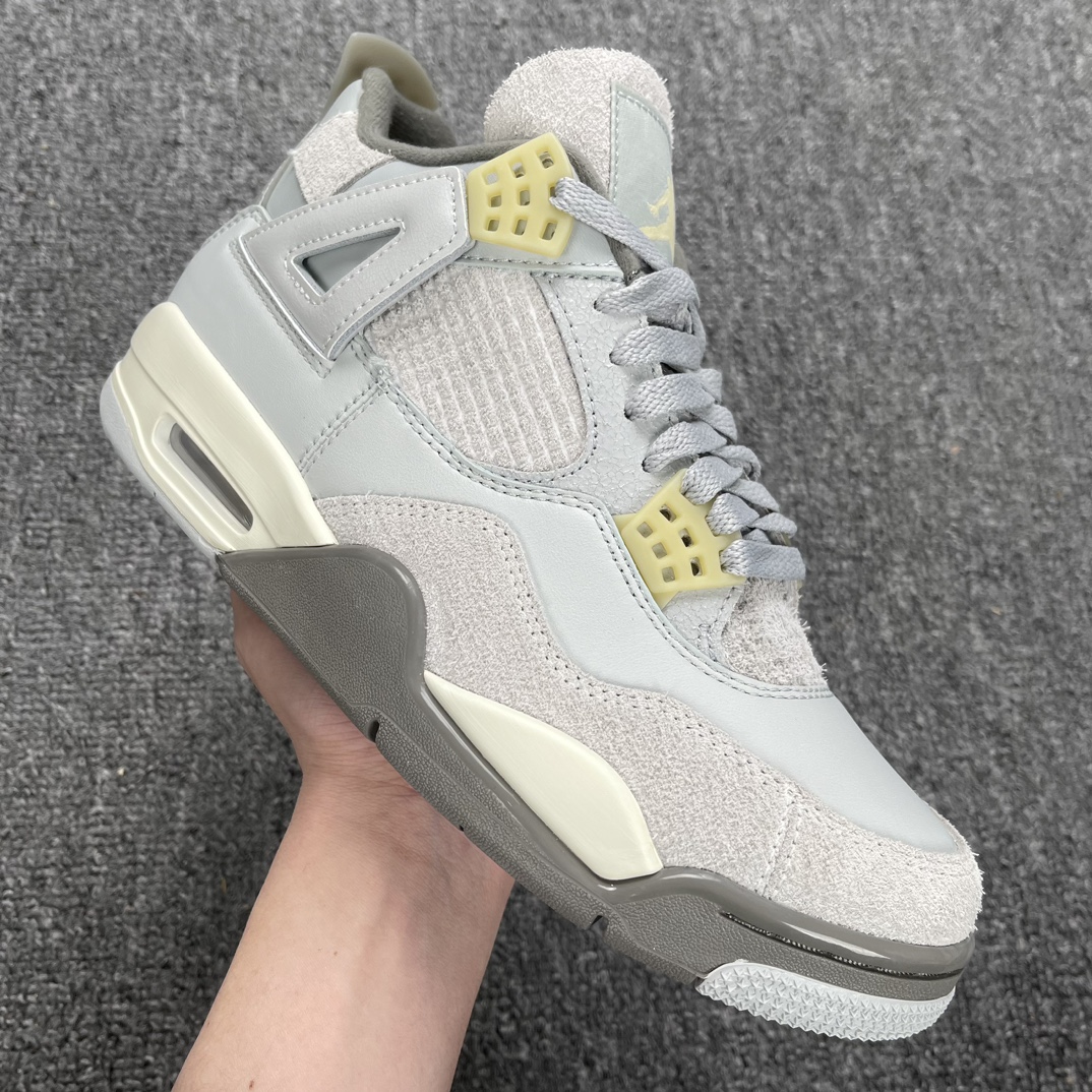 AJ4灰绿麂尺码:40-48.5AirJordan4SECraftAJ4灰绿麂皮复古篮球鞋DV3742-