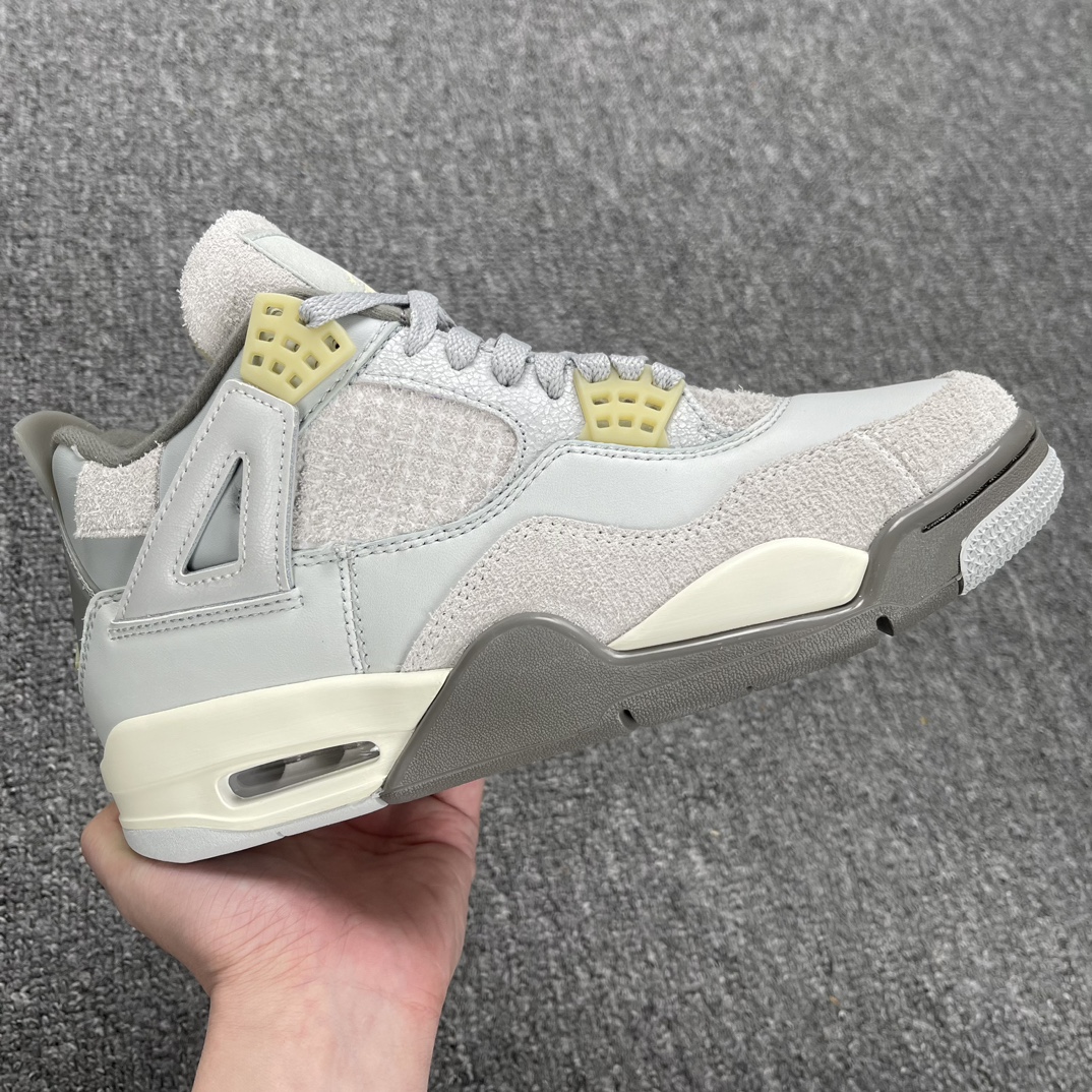 AJ4灰绿麂尺码:40-48.5AirJordan4SECraftAJ4灰绿麂皮复古篮球鞋DV3742-