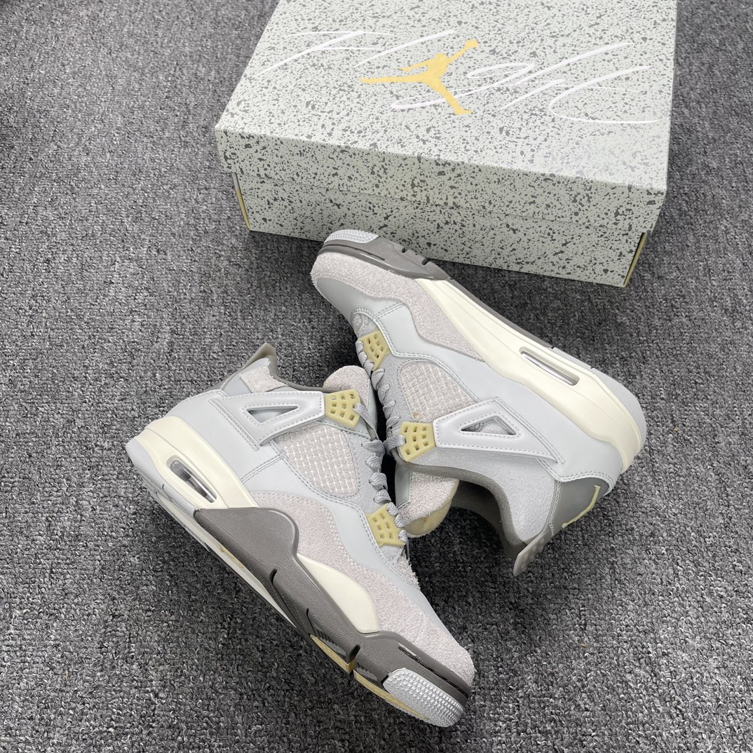 AJ4灰绿麂尺码:40-48.5AirJordan4SECraftAJ4灰绿麂皮复古篮球鞋DV3742-