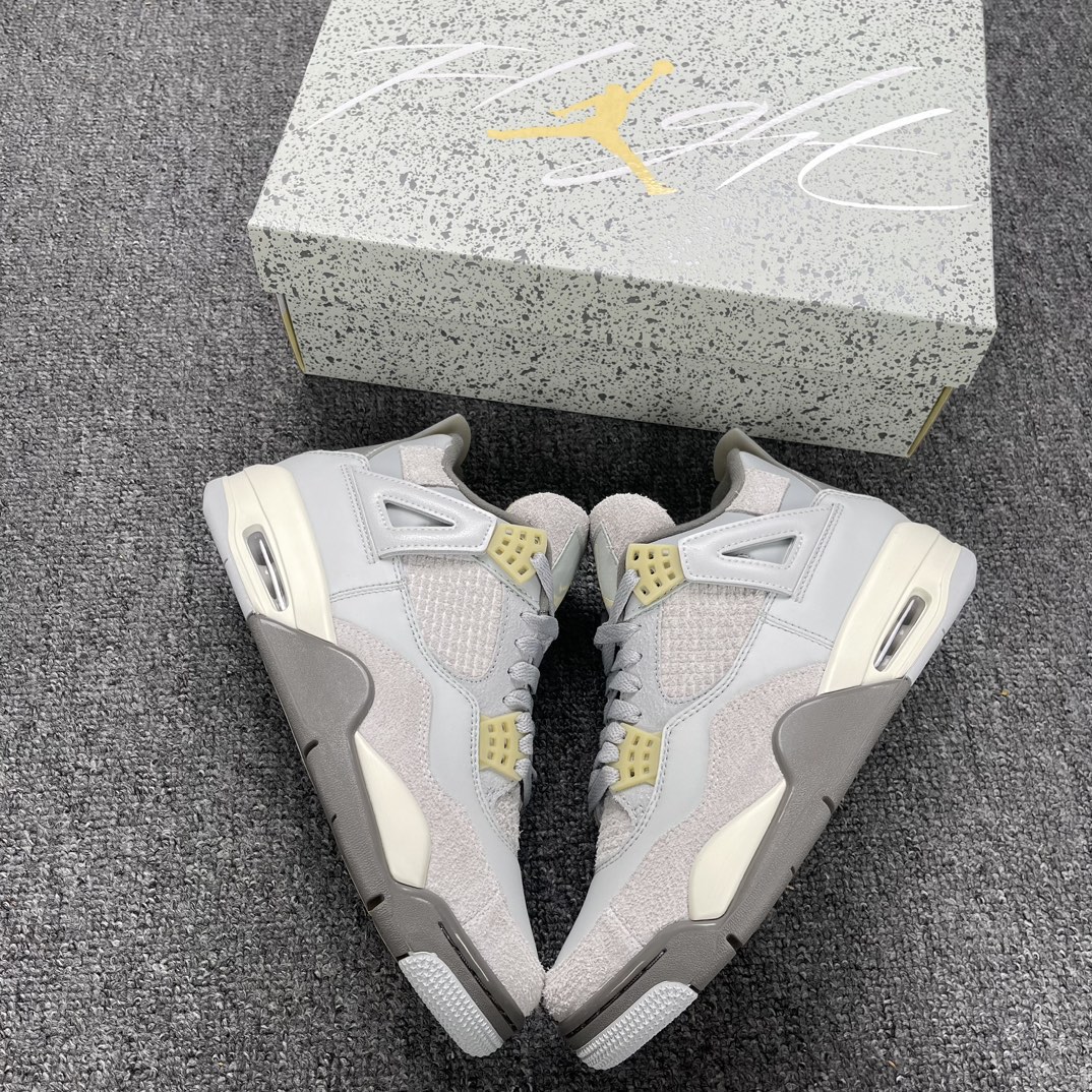 AJ4灰绿麂尺码:40-48.5AirJordan4SECraftAJ4灰绿麂皮复古篮球鞋DV3742-