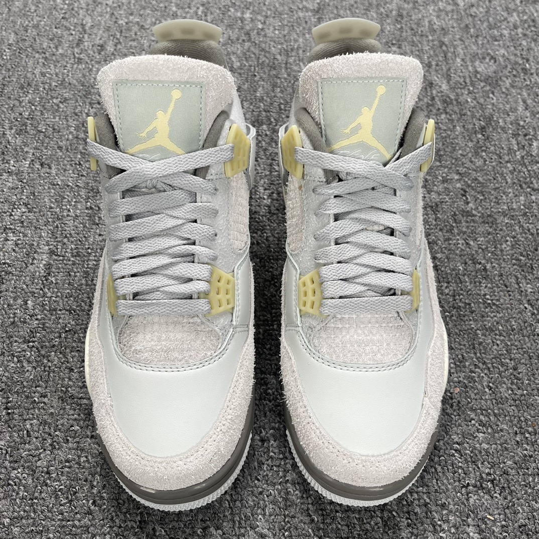 AJ4灰绿麂尺码:40-48.5AirJordan4SECraftAJ4灰绿麂皮复古篮球鞋DV3742-