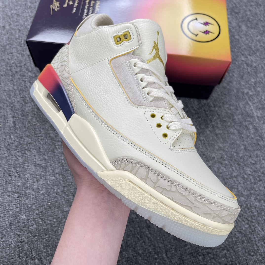 外贸纯原版-J.BalvinxAirJordan3RetroAJ3彩虹渐变FN0344-901尺码40.