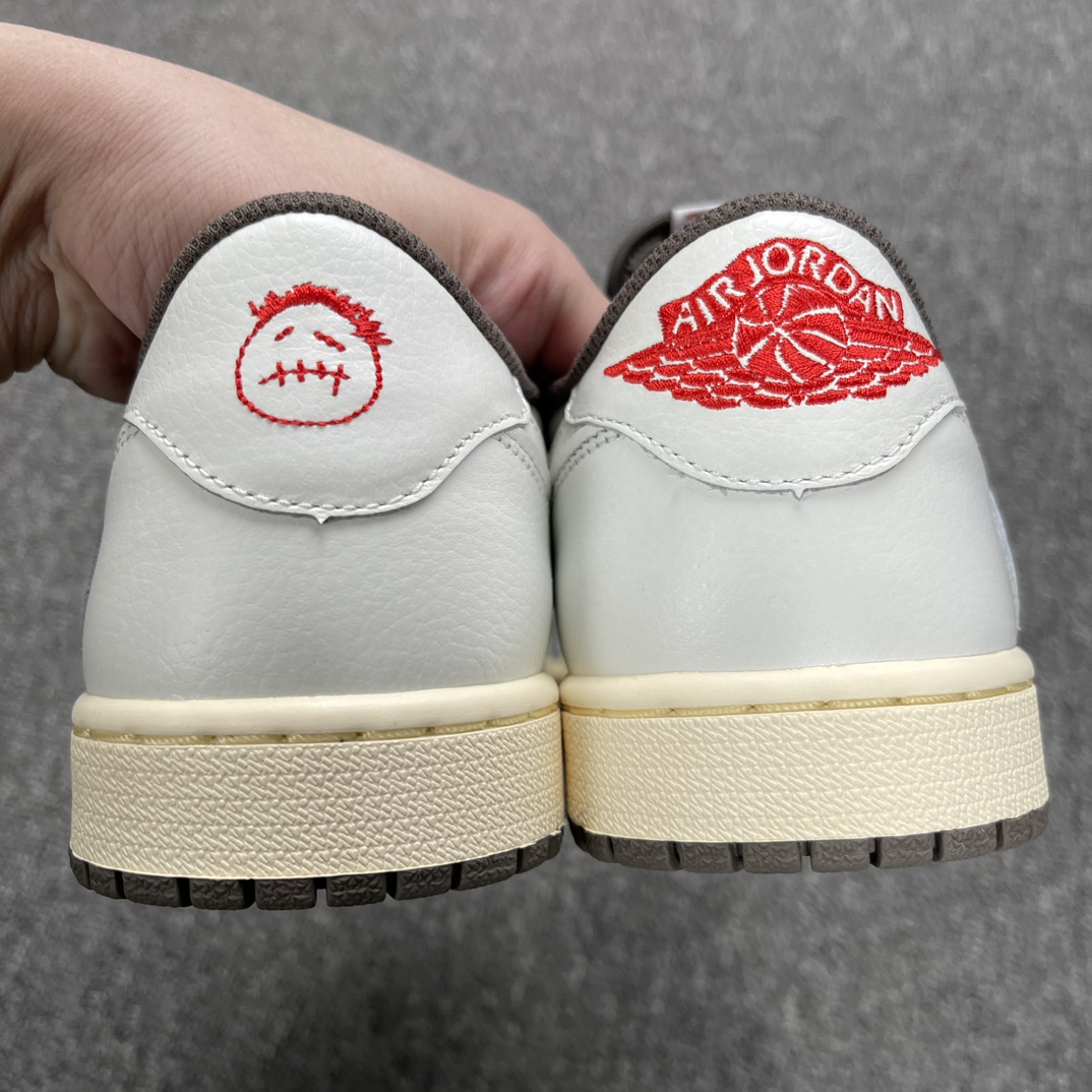 AJ1Low白棕倒钩鞋码36-47.5纯原福利特价-TravisScottxAirJordan1Reve