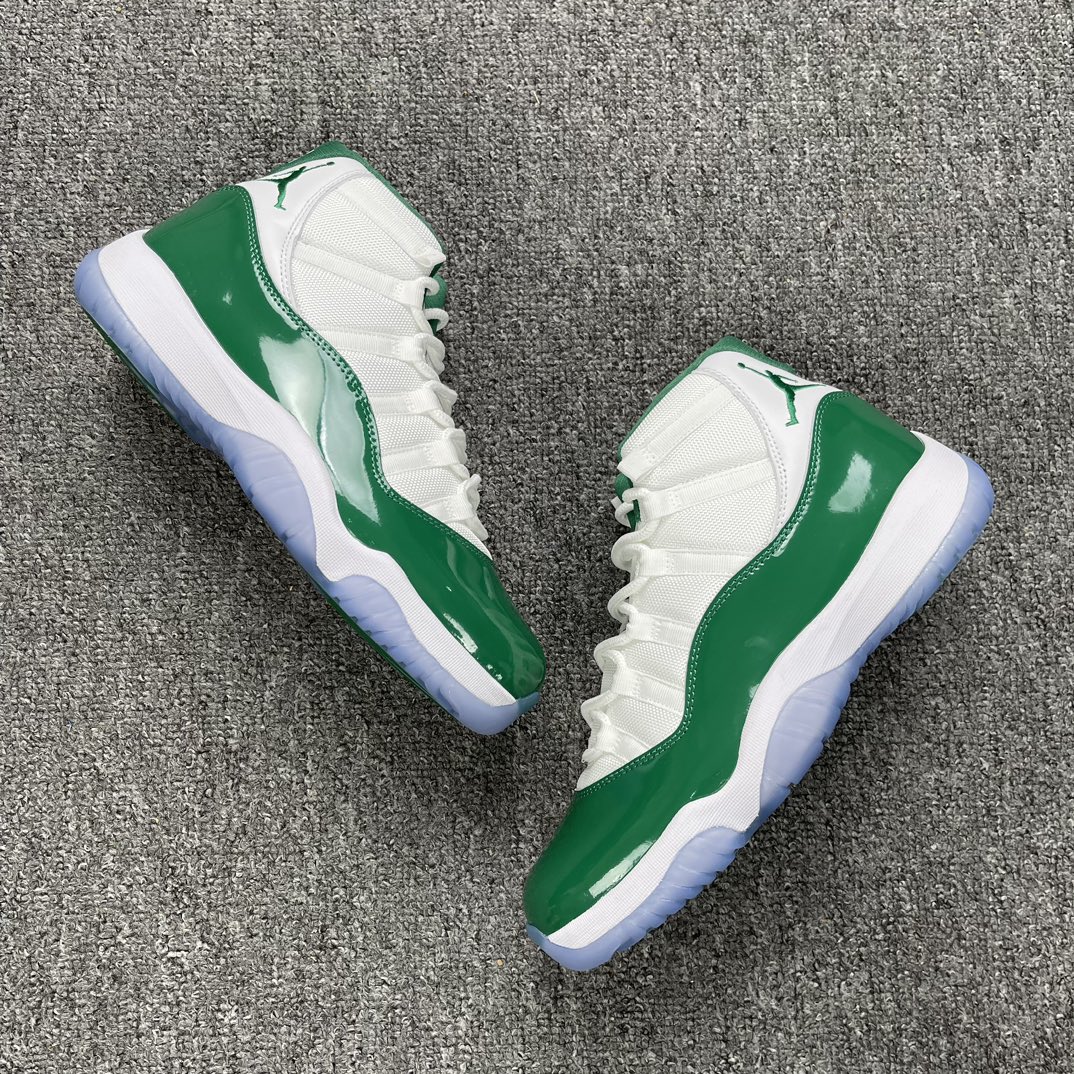 外贸S版AirJordan11白绿全码出货市场新出外贸工厂目前此配色还没上市市场首家出货国外第一波可以冲