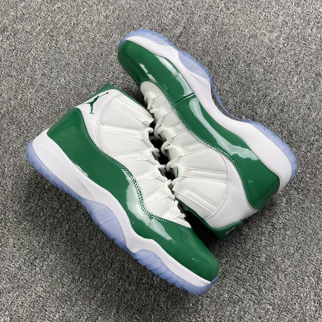 外贸S版AirJordan11白绿全码出货市场新出外贸工厂目前此配色还没上市市场首家出货国外第一波可以冲