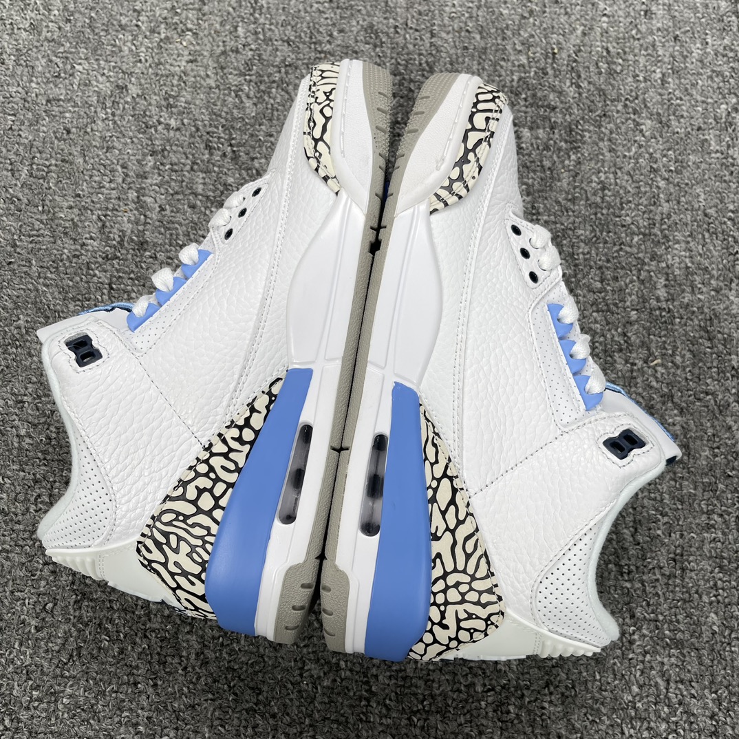 AirJordan3UNCAJ3乔3北卡蓝白爆蓝裂纹中篮帮球鞋CT8532-104尺码36-47.5全码