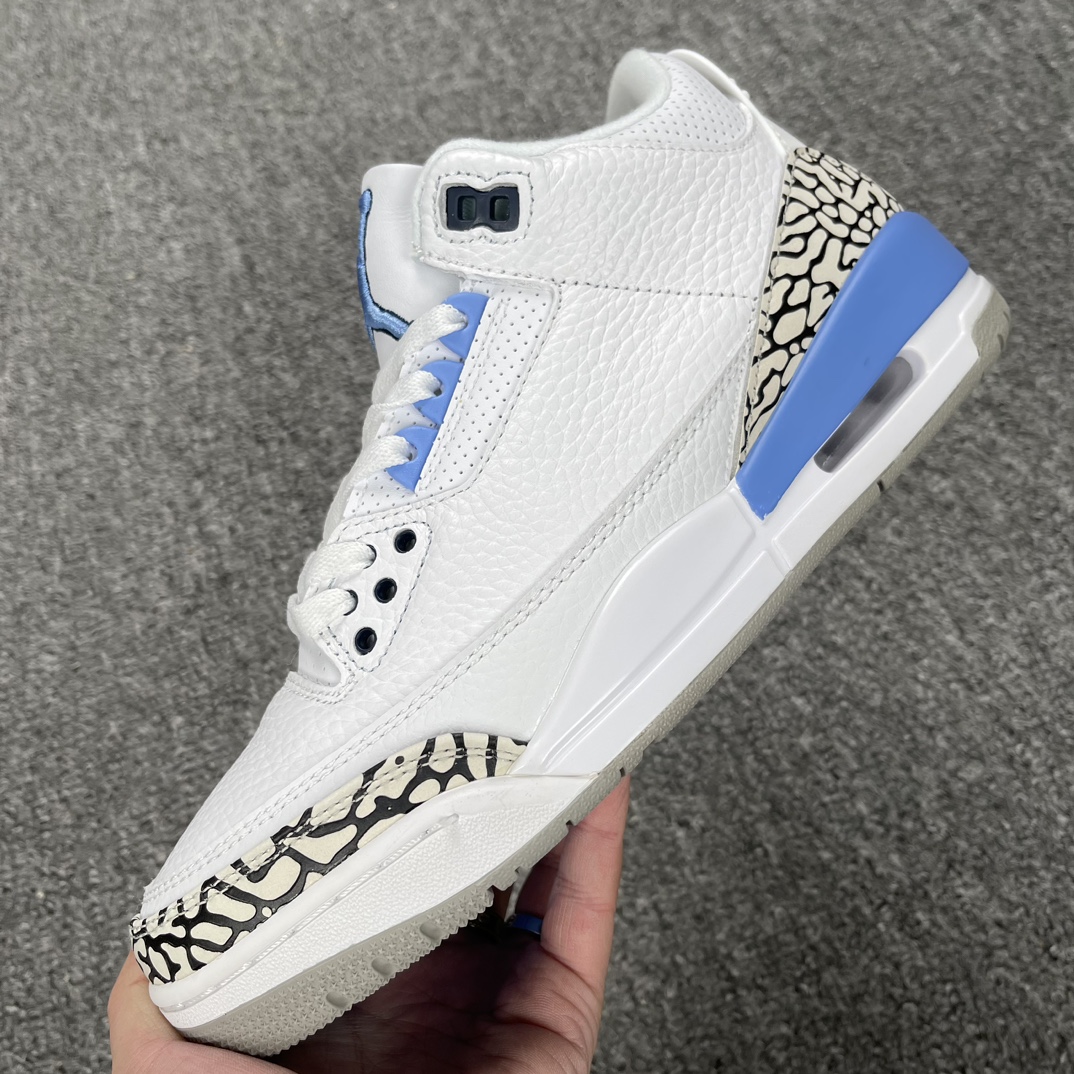 AirJordan3UNCAJ3乔3北卡蓝白爆蓝裂纹中篮帮球鞋CT8532-104尺码36-47.5全码