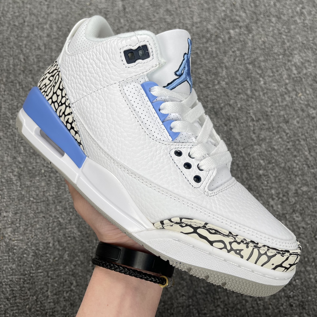 AirJordan3UNCAJ3乔3北卡蓝白爆蓝裂纹中篮帮球鞋CT8532-104尺码36-47.5全码