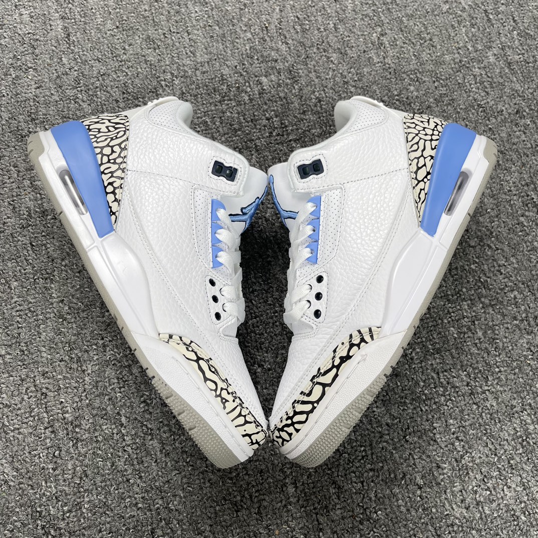 AirJordan3UNCAJ3乔3北卡蓝白爆蓝裂纹中篮帮球鞋CT8532-104尺码36-47.5全码