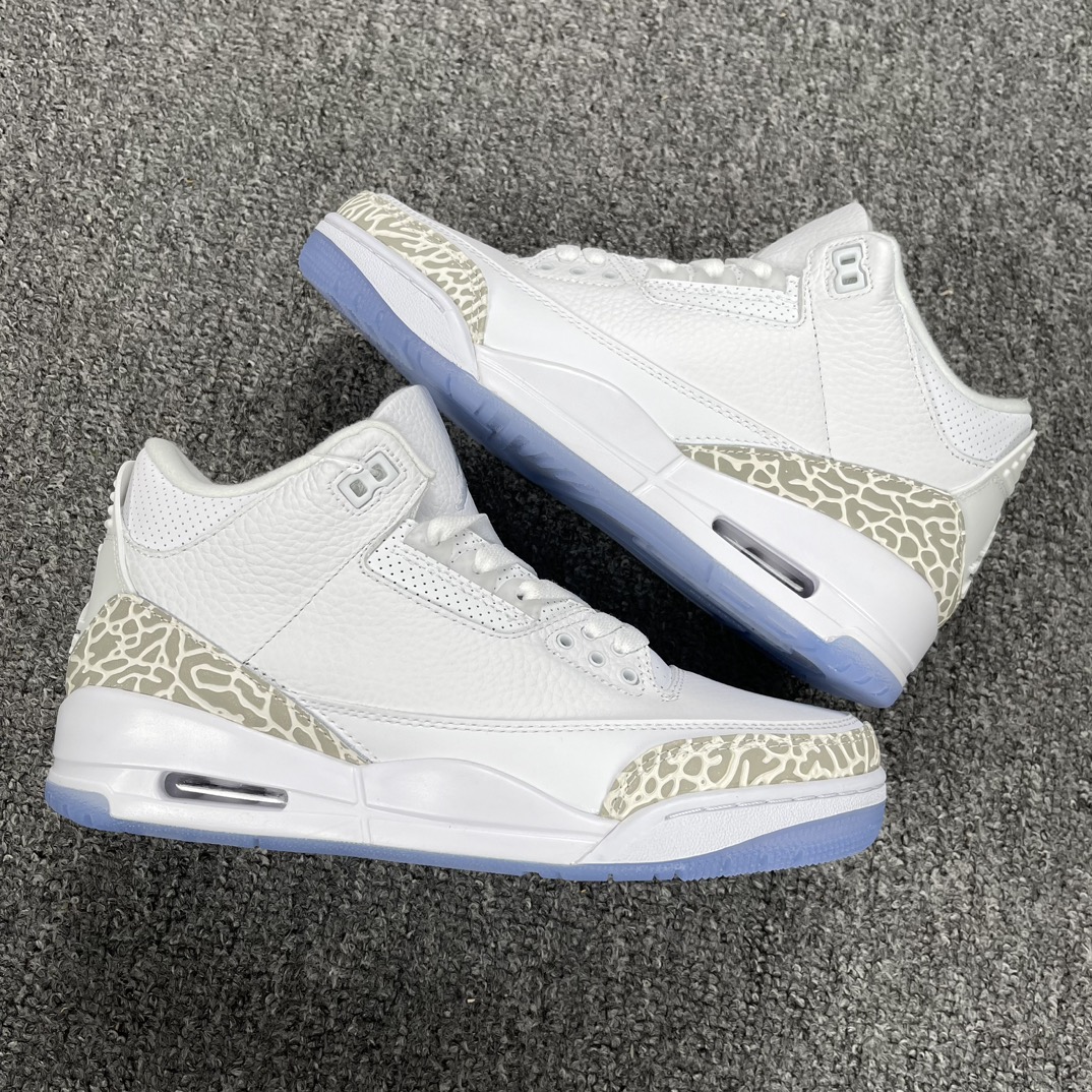 AirJordan“PureMoney”AJ3乔3纯白爆裂136064-111尺码36-47.5全码开冲