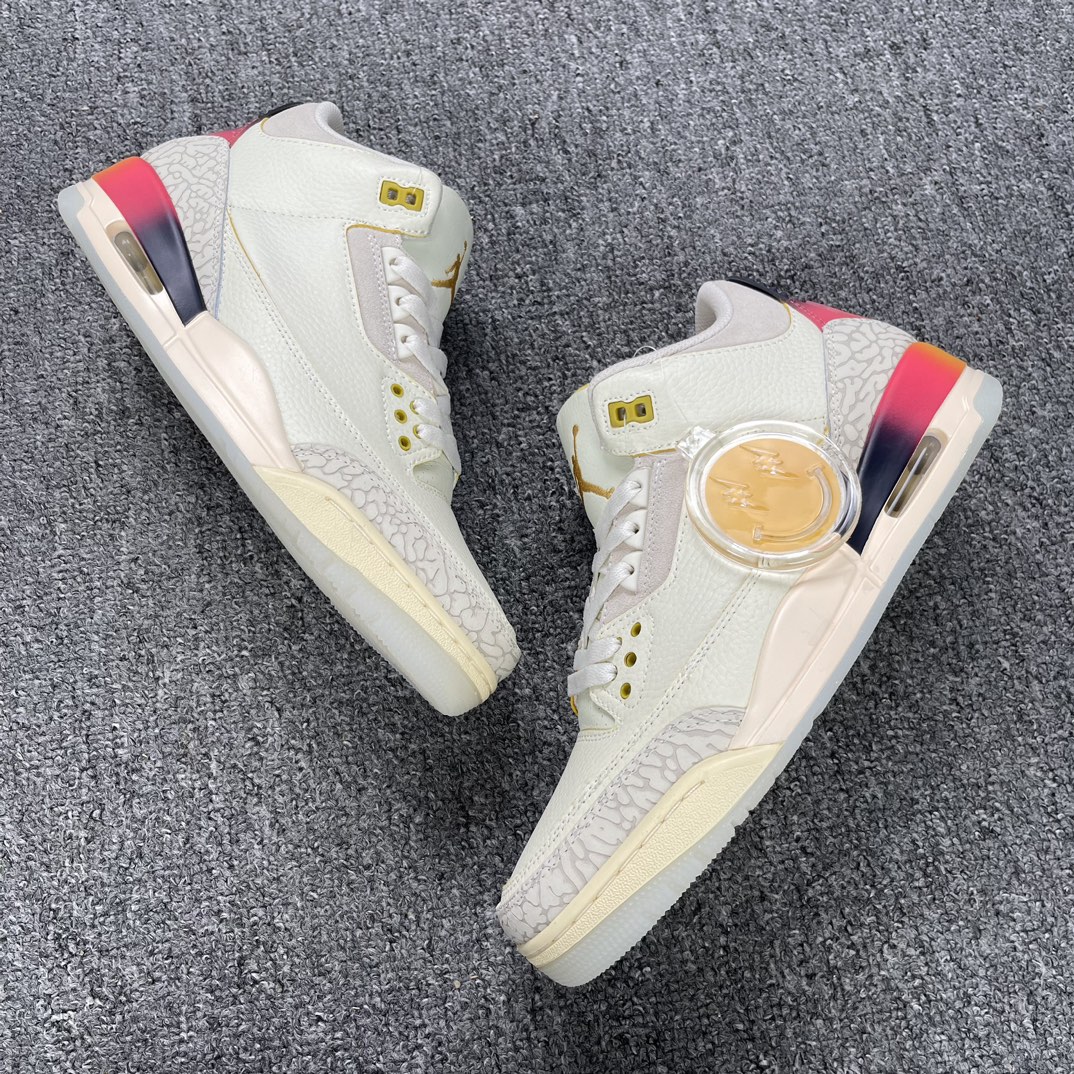 J.BalvinxAirJordan3RetroAJ3乔3彩虹渐变FN0344-901尺码36-47.5