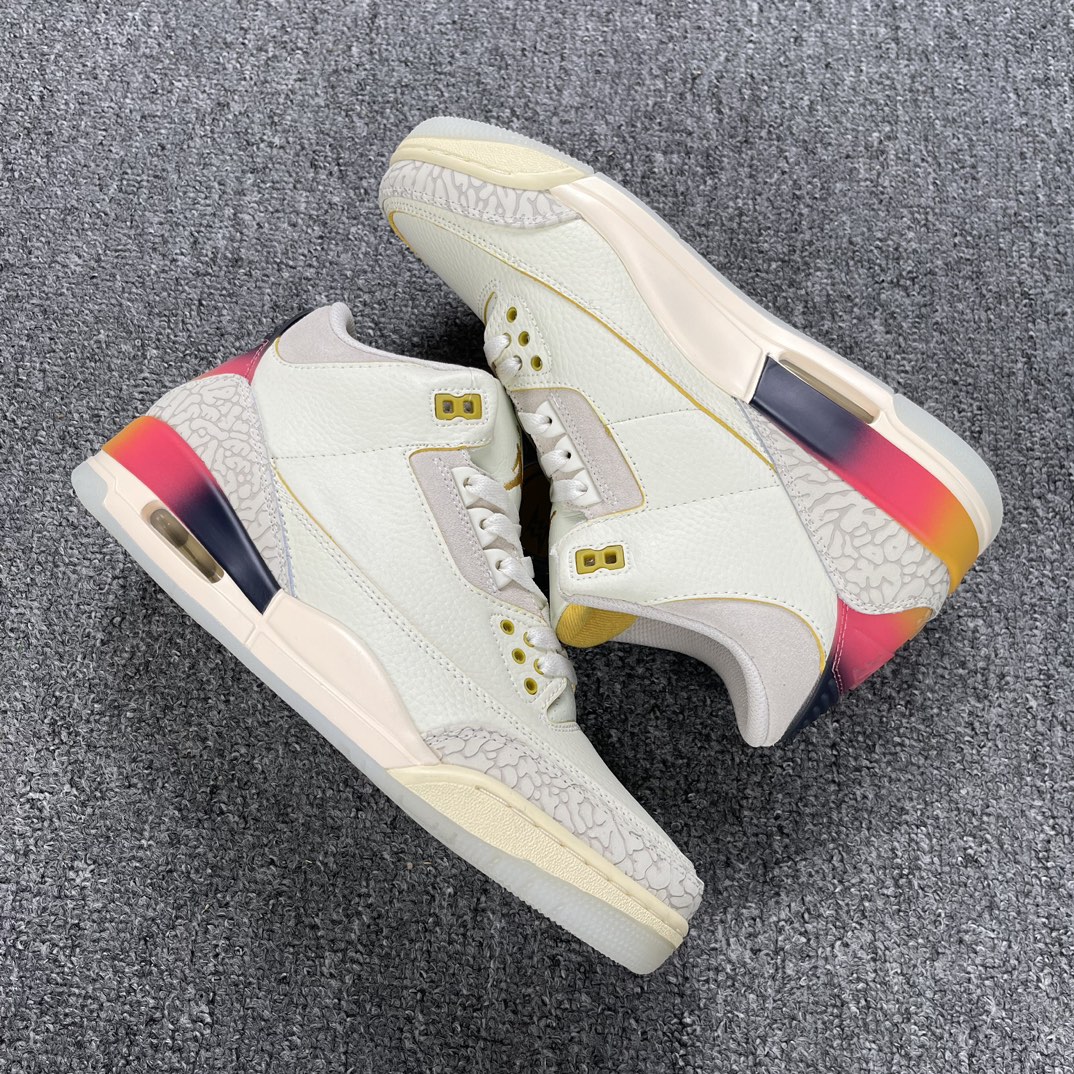 J.BalvinxAirJordan3RetroAJ3乔3彩虹渐变FN0344-901尺码36-47.5