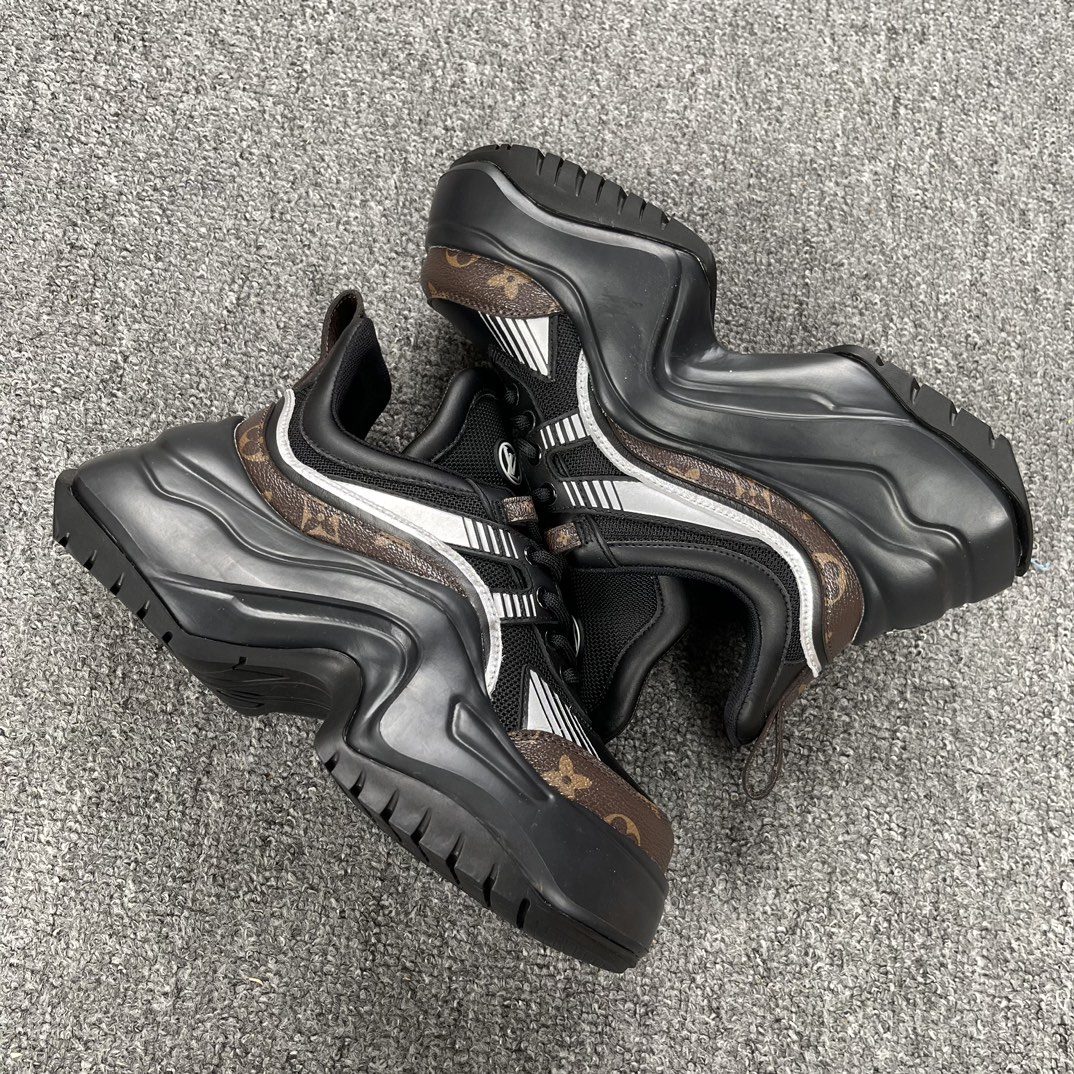 顶级版本LouisVuittonArchlightSneakers老爹鞋拱桥款二代女款黑银色特价处理市面