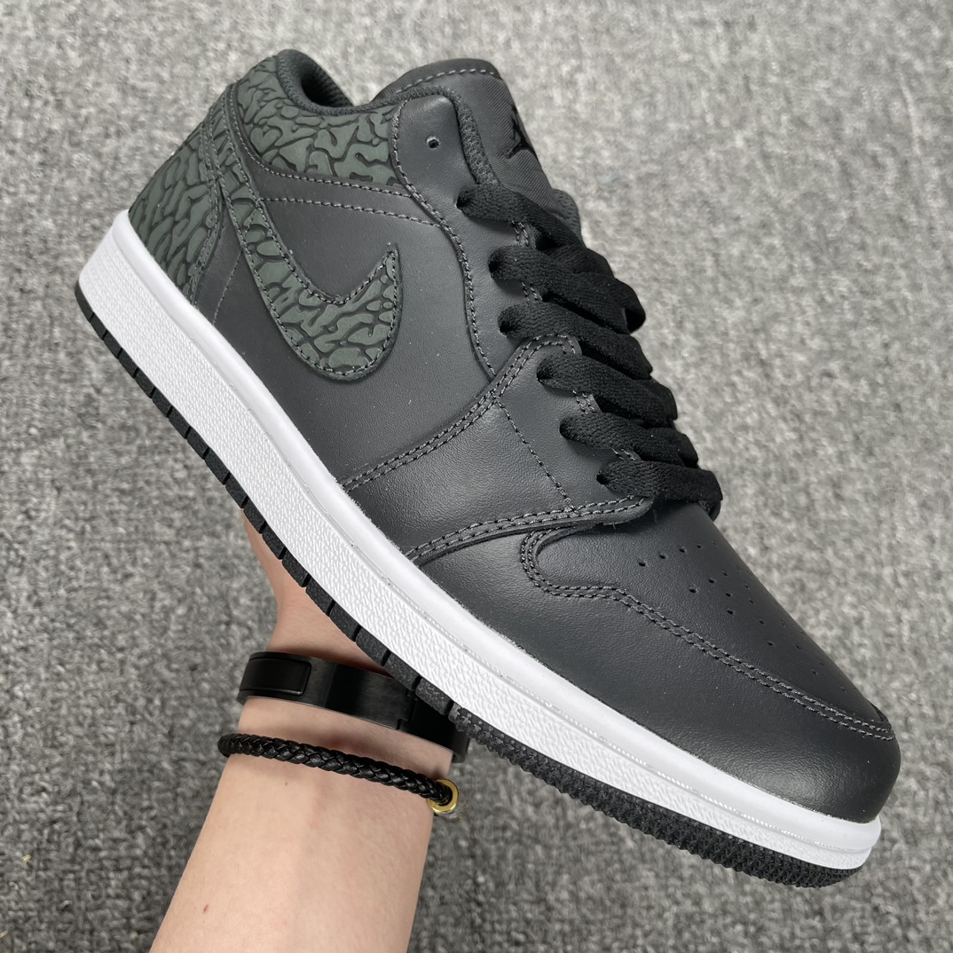 AJLow黑爆裂纹尺码:40-46性价比-AirJordan1LowAJ1乔1全黑爆裂纹低帮文化休闲板鞋