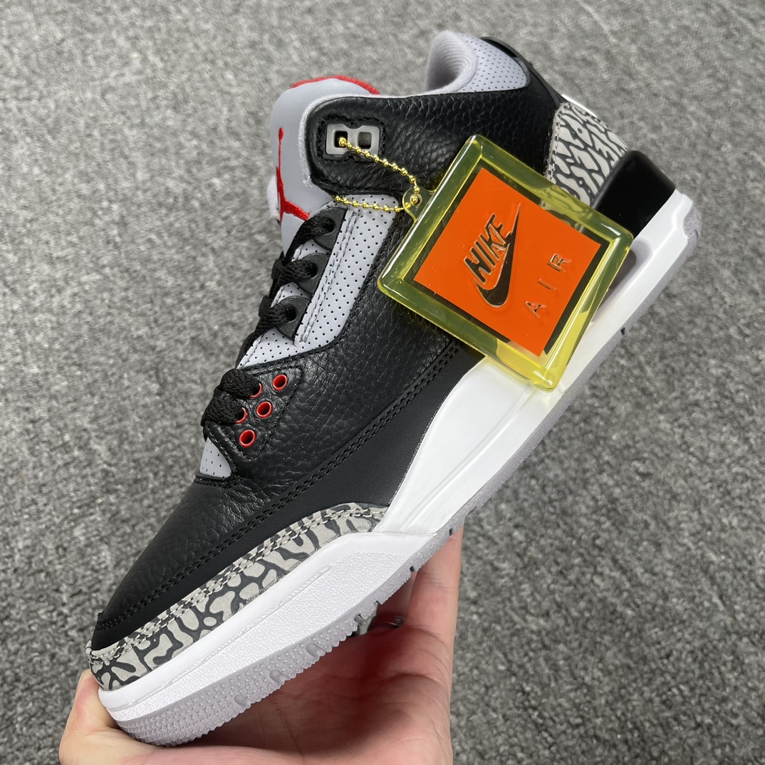 外贸版本-AirJordan3RetroBlackCementAJ3黑水泥854262-001尺码40.