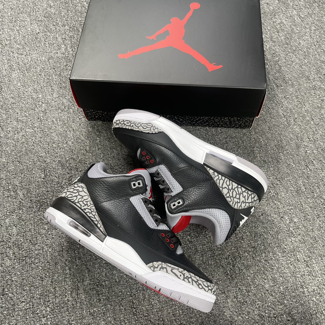 外贸版本-AirJordan3RetroBlackCementAJ3黑水泥854262-001尺码40.