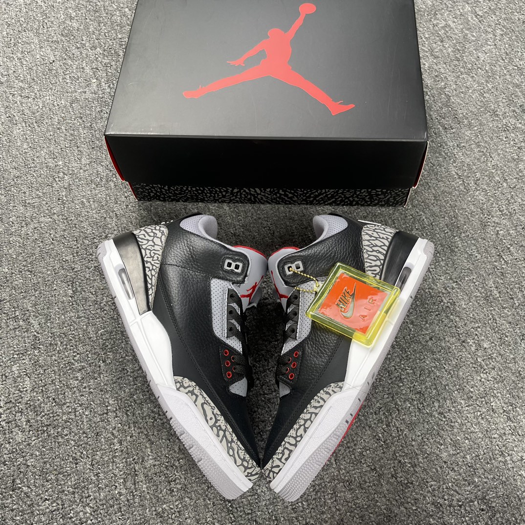 外贸版本-AirJordan3RetroBlackCementAJ3黑水泥854262-001尺码40.