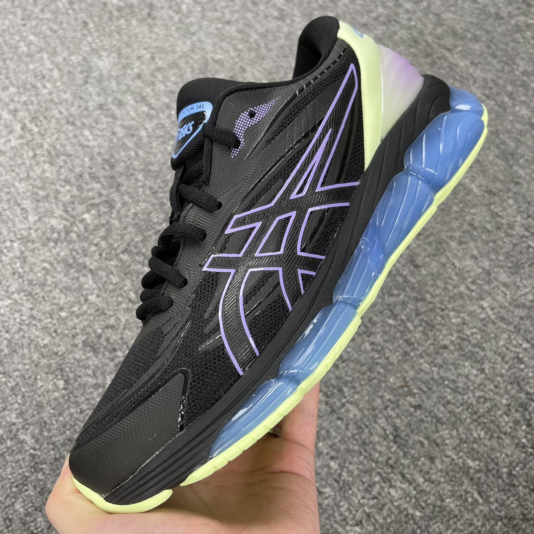 版本亚瑟士Asics-Gel-Quantum360-8代网面舒适日常网布耐磨低帮休闲跑步鞋男款-黑紫货号