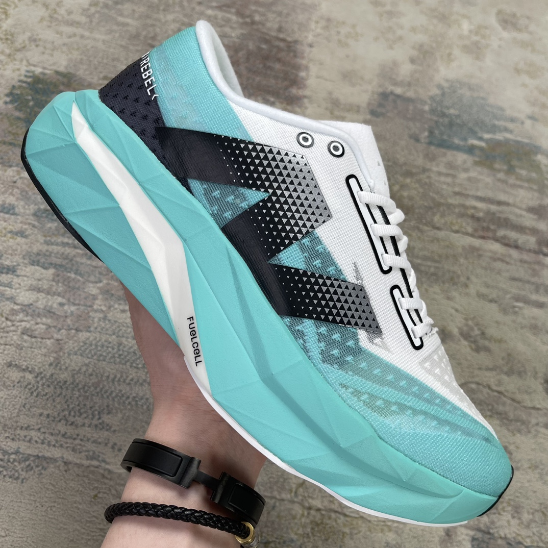 Z版NewBalanceFuelCellRebelV4菁英网布減震防滑低帮跑步鞋蓝绿色货号MRCELCT