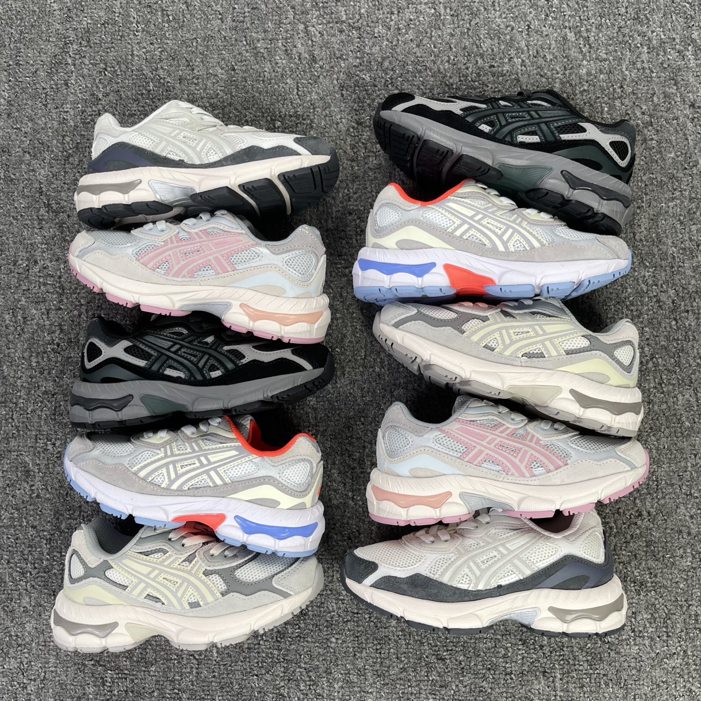 PE版本 Asics GEL- NYC 系列 童鞋 版本 网布皮革 复古舒适 低帮 生活休闲鞋 目前五色