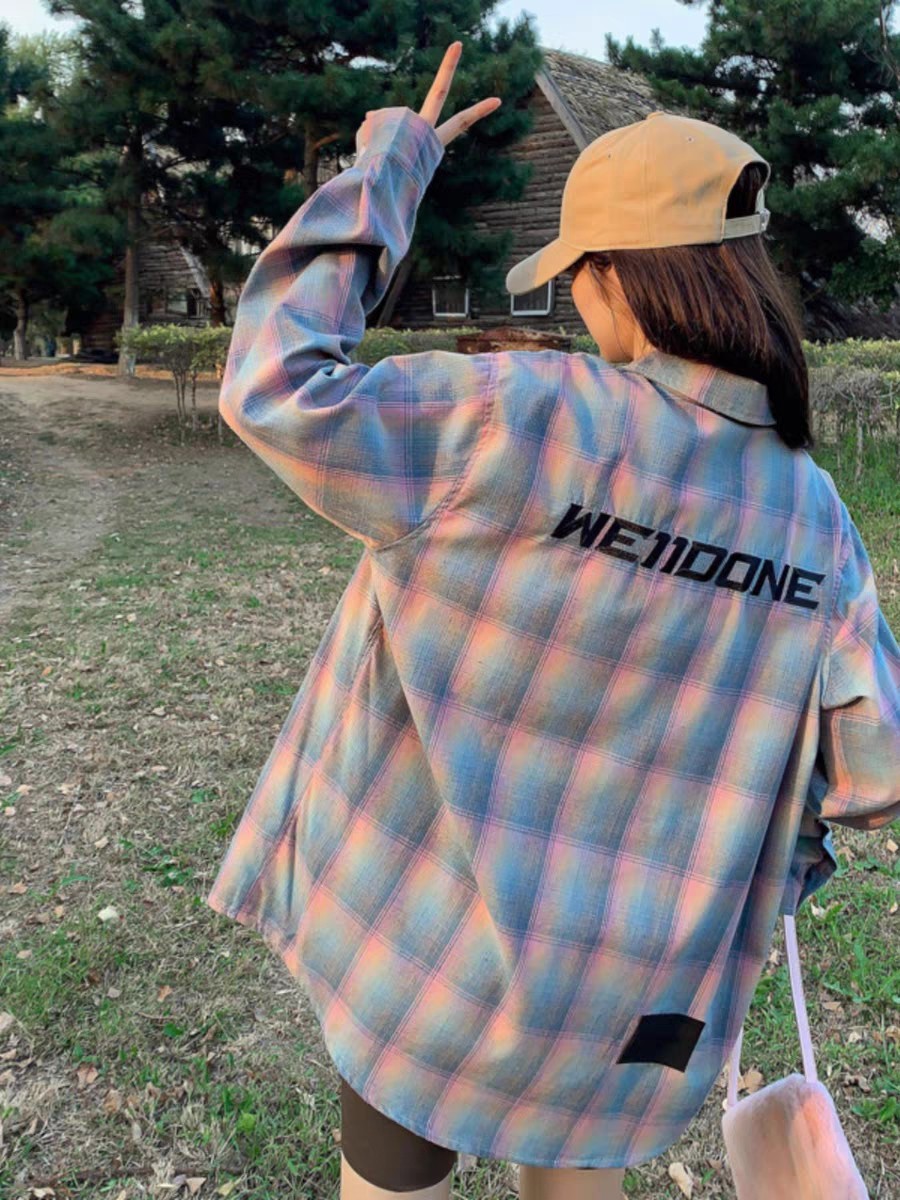 3Y 240# WE11DONE TRACK coloured box long sleeve shirt color: Colour Size: S-L - 图片 5