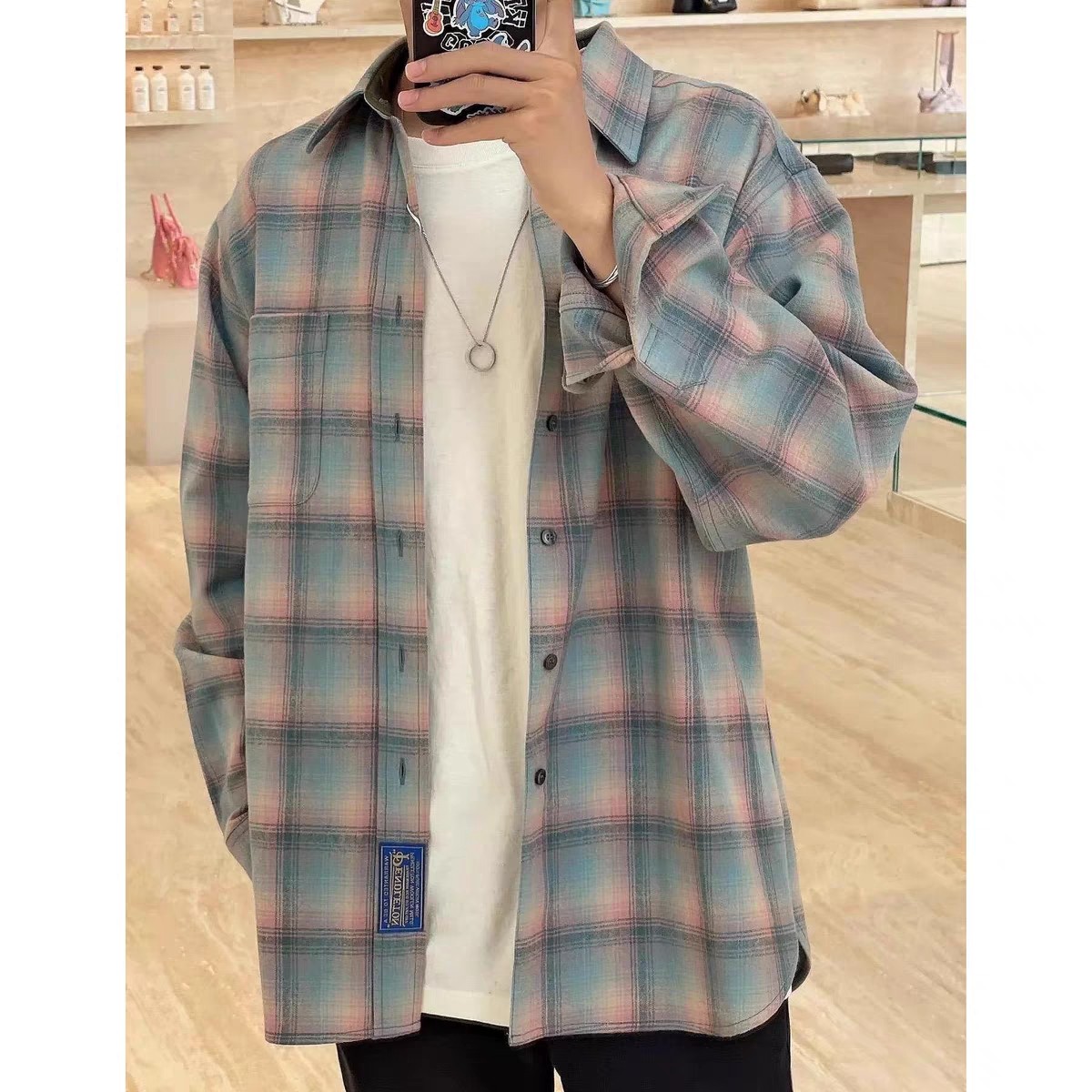 3Y 240# WE11DONE TRACK coloured box long sleeve shirt color: Colour Size: S-L - 图片 6